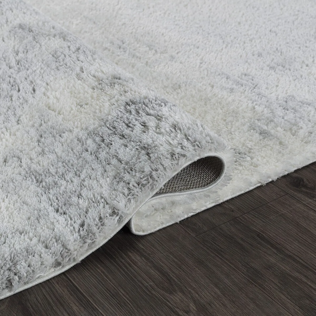 Pasargad Home Turkish Shag Collection Ivory Area Rug Plush 1 Inch Pile