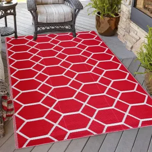 Playa Rug Outdoor Recycled Reversible Plastic Folded Mat/Rug Milan Collection Lightweight & Weather. Water and UV Resistant
