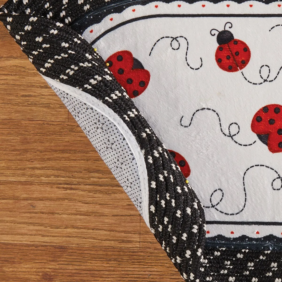 Plush Ladybug Skid-Resistant Braided Accent Rug - 18X30