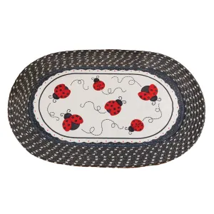 Plush Ladybug Skid-Resistant Braided Accent Rug - 18X30