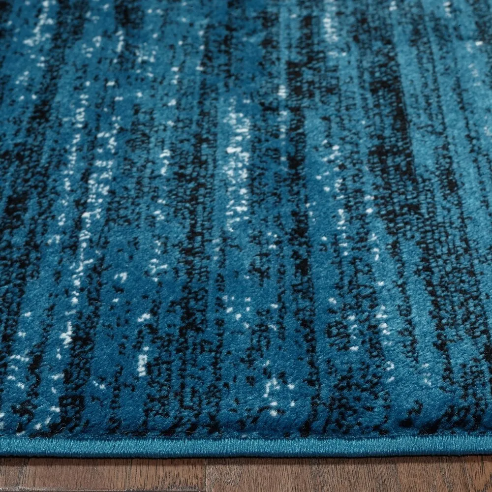 Porch & Den Alford Blue/ Black Indoor Area Rug
