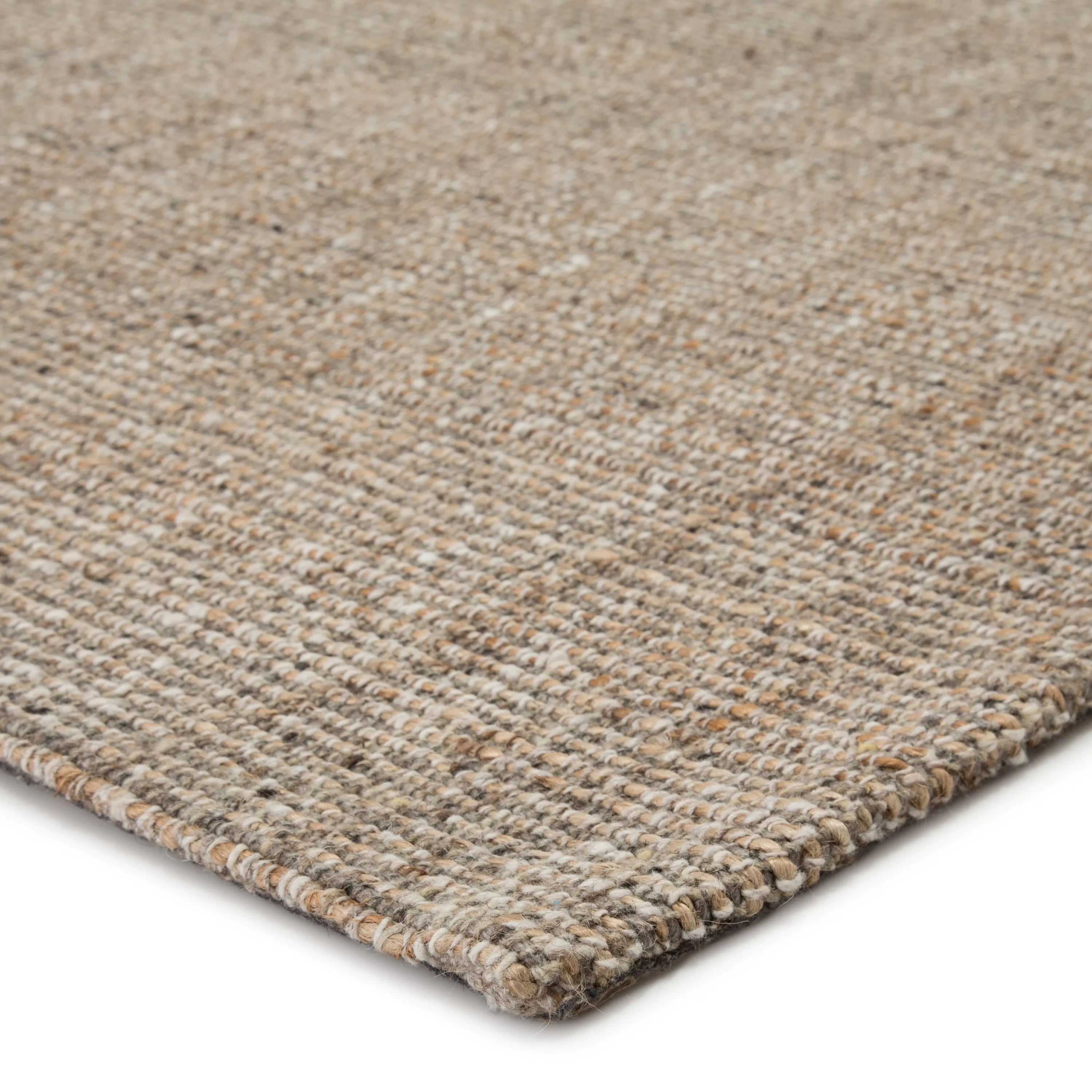 Porch & Den De Baca Natural Solid Wool-blend Area Rug