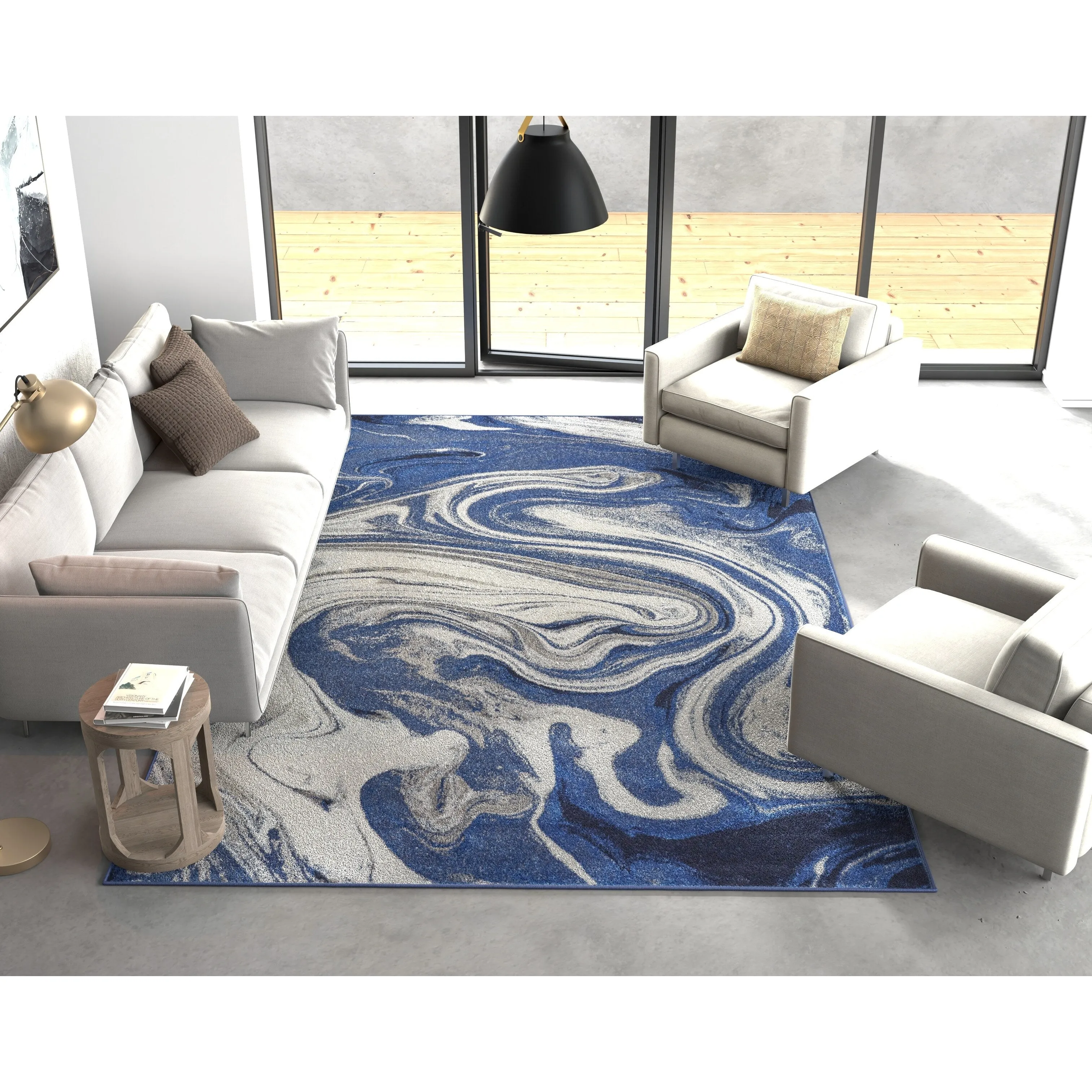 Porch & Den Hamlet Abstract Marbled Area Rug