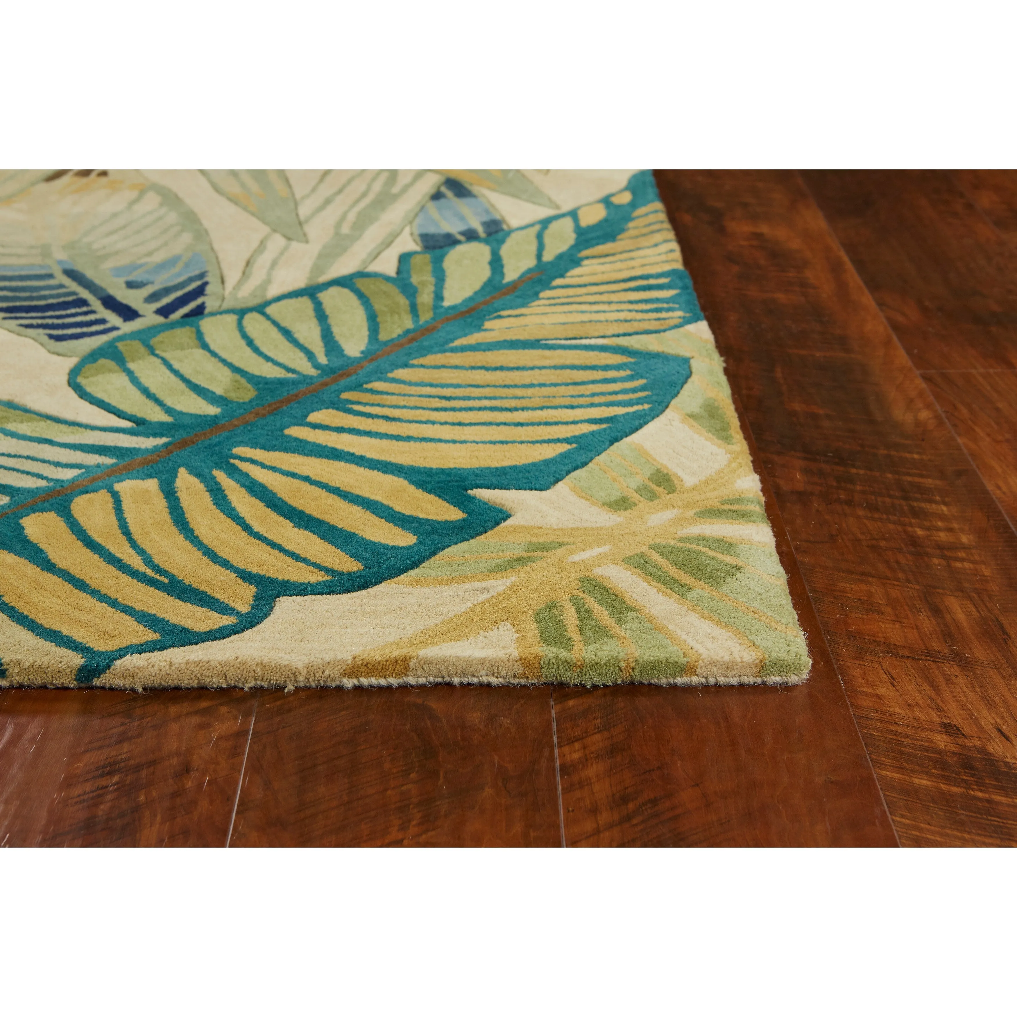 Porch & Den Hand-tufted Wool Tropical Leaf Area Rug