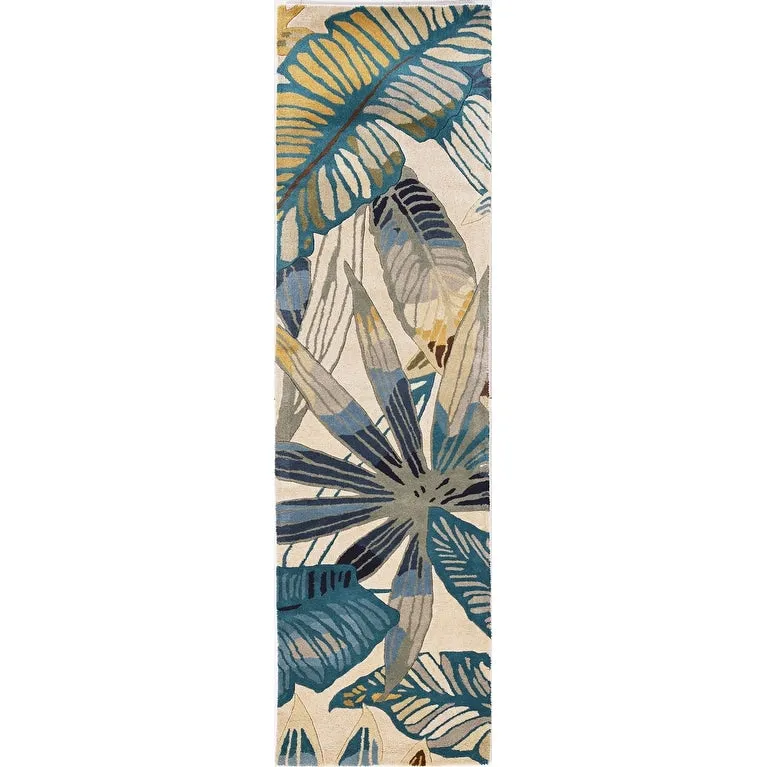 Porch & Den Hand-tufted Wool Tropical Leaf Area Rug