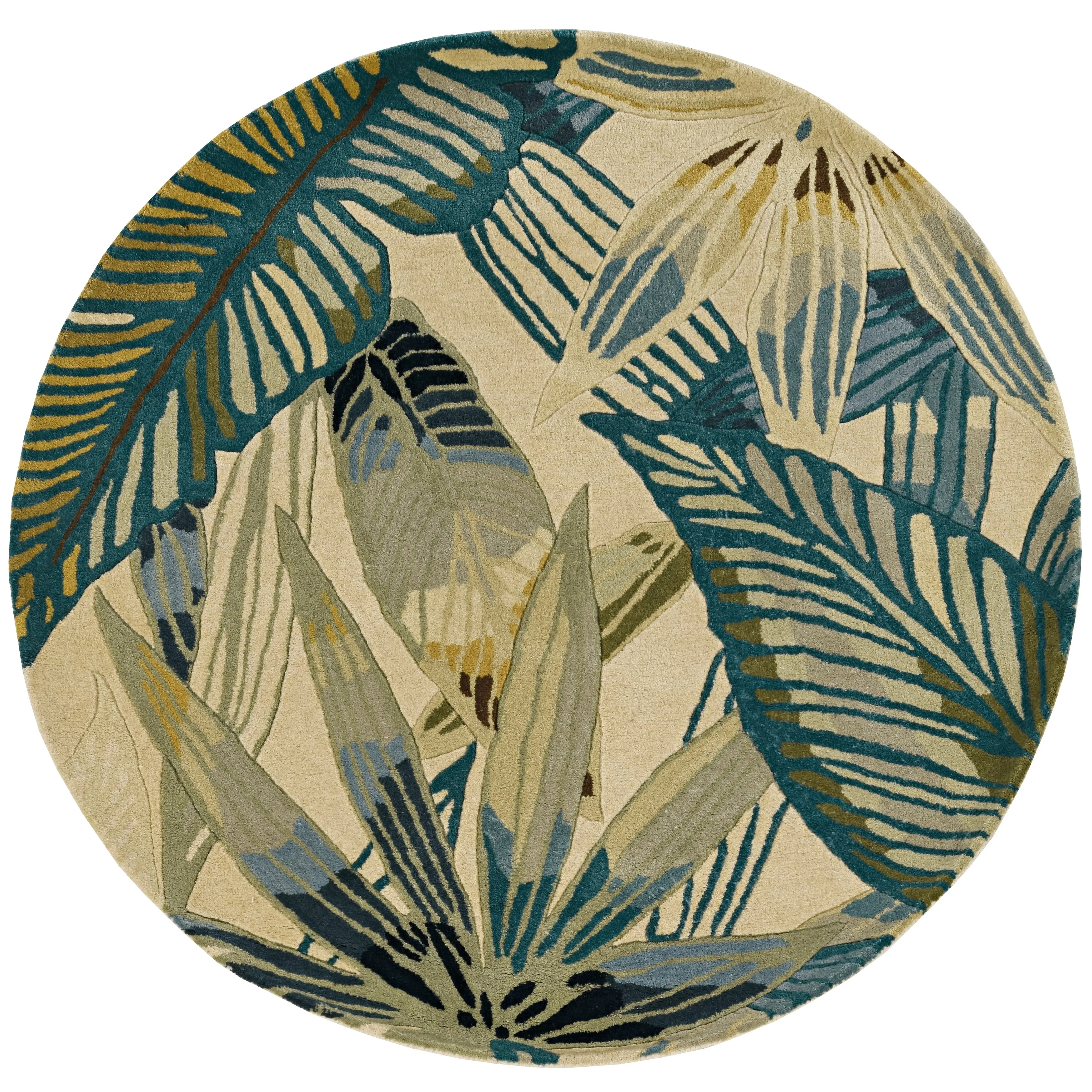 Porch & Den Hand-tufted Wool Tropical Leaf Area Rug