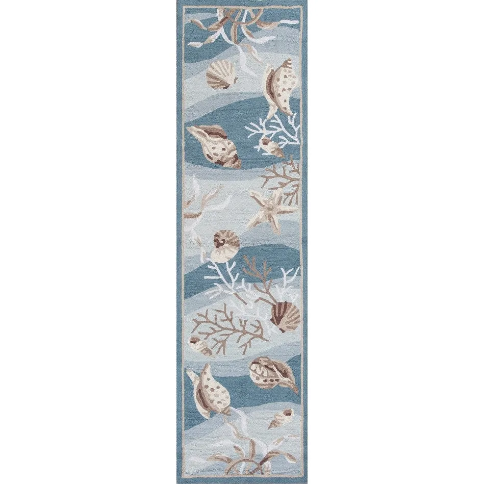 Porch & Den Monson Hand-hooked Sea Life Area Rug