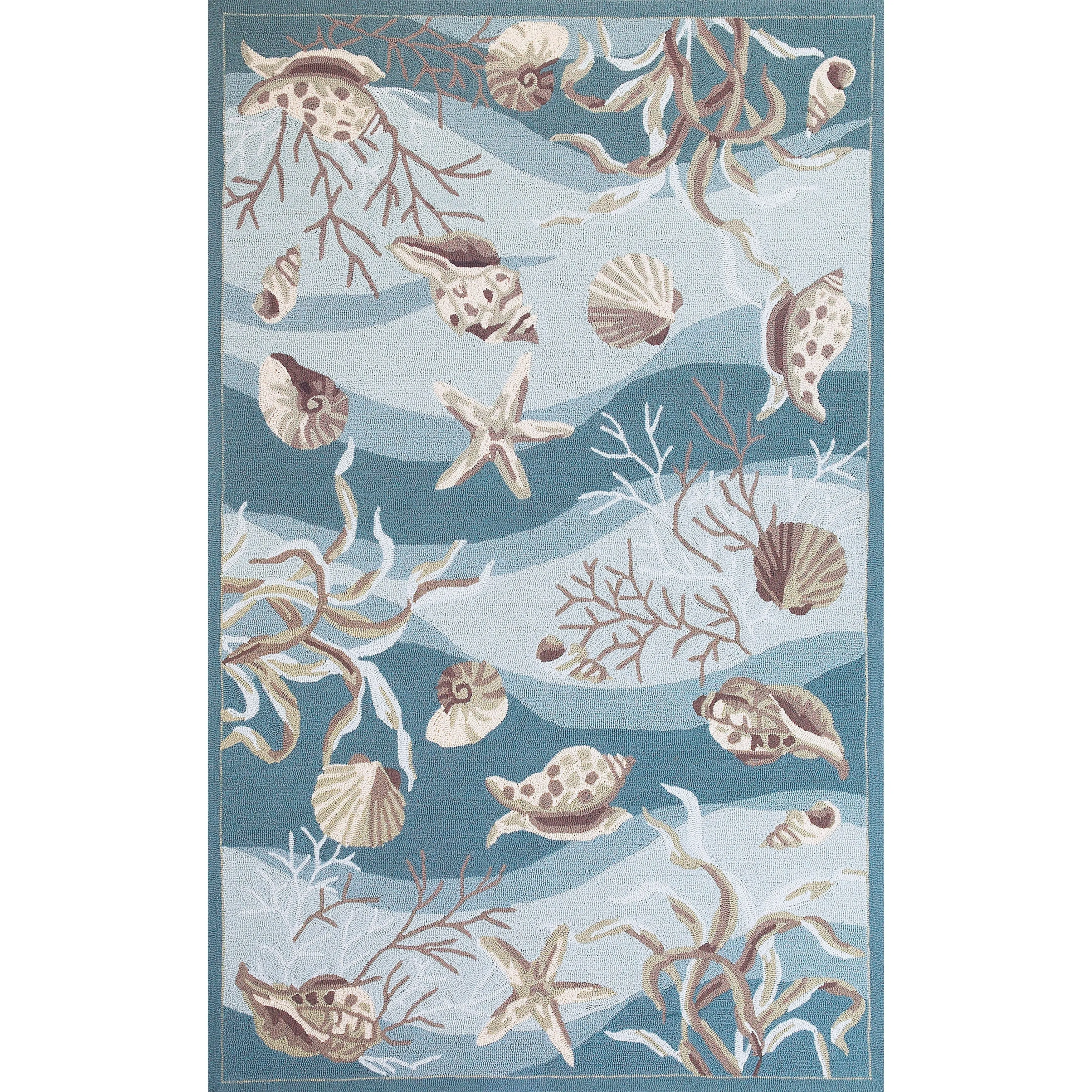 Porch & Den Monson Hand-hooked Sea Life Area Rug