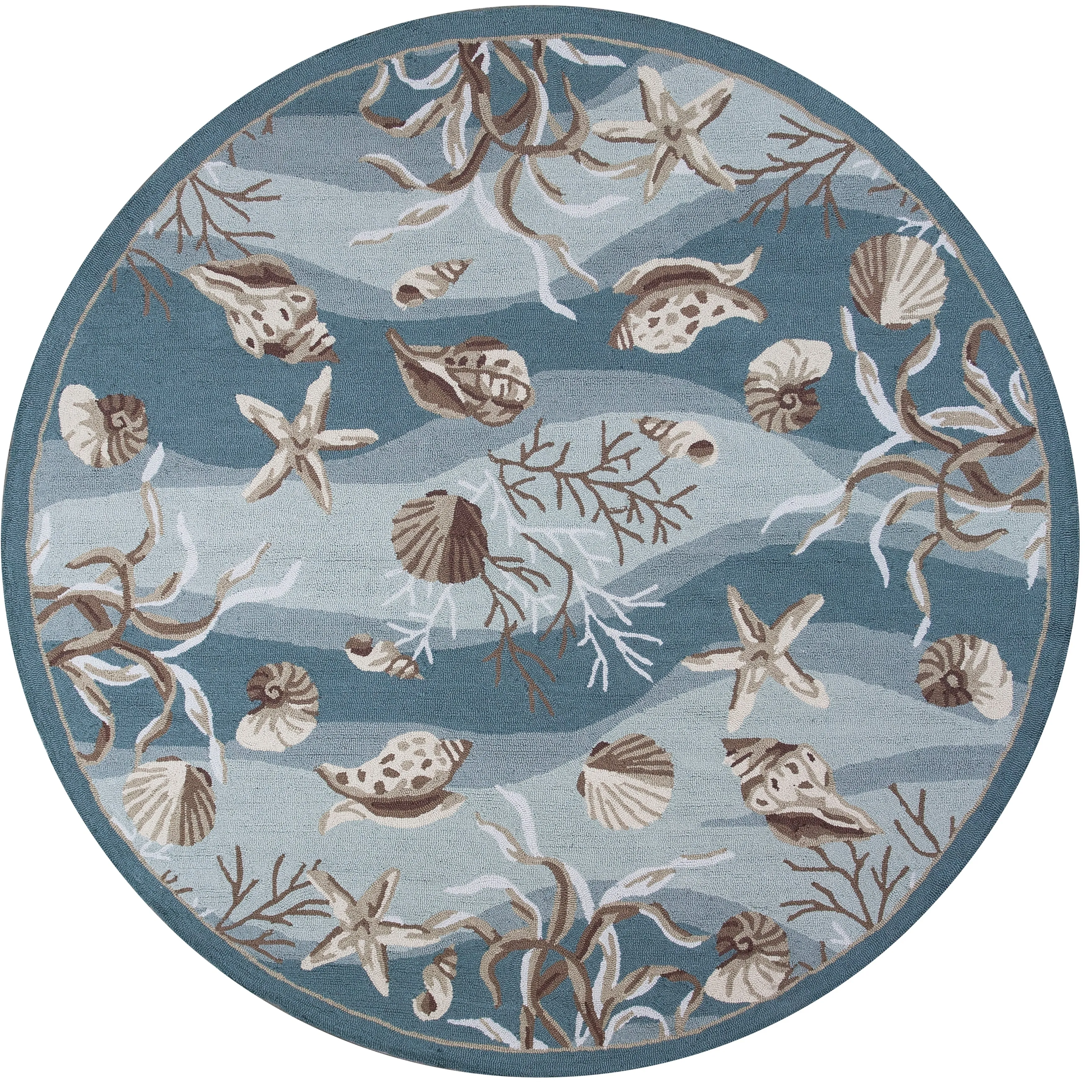 Porch & Den Monson Hand-hooked Sea Life Area Rug