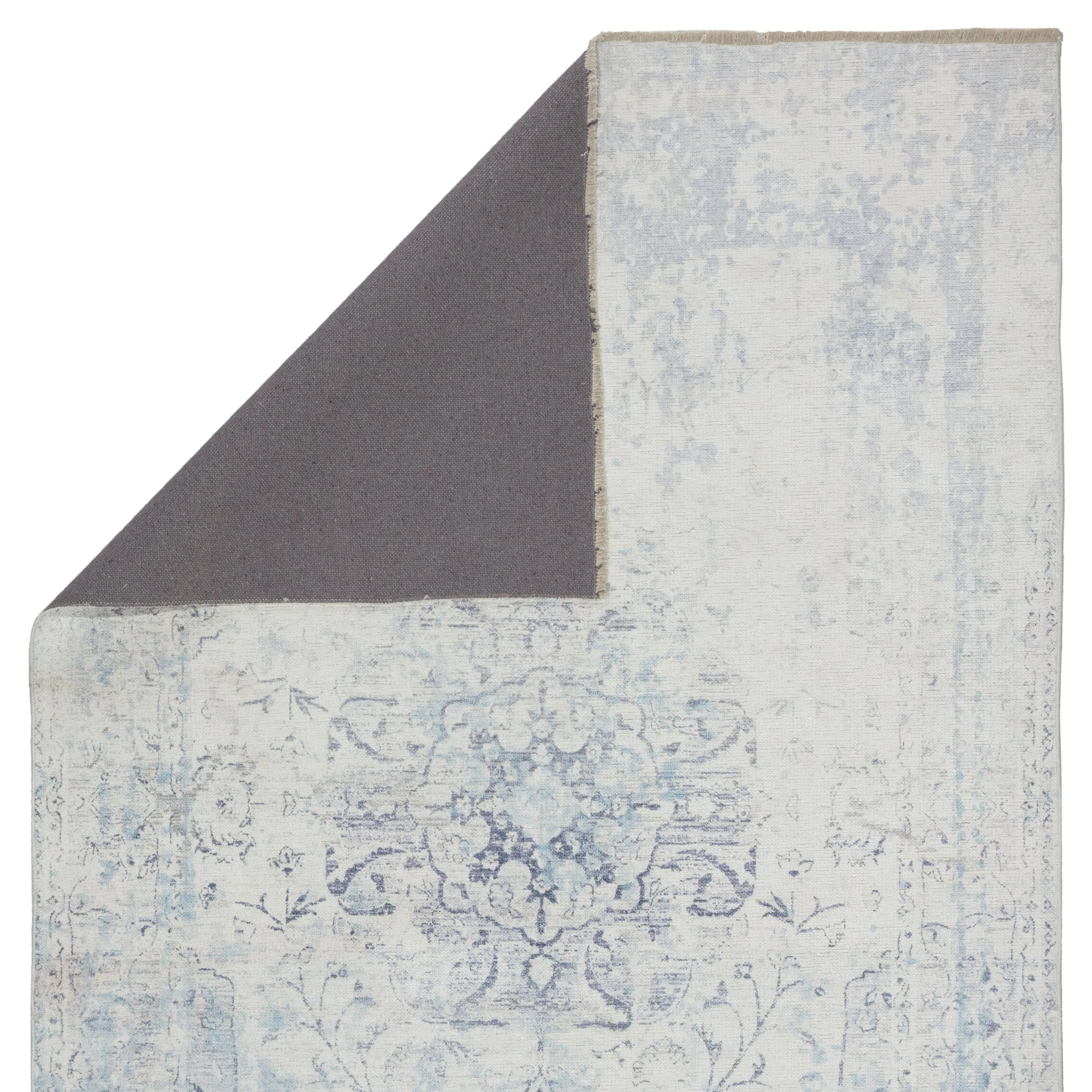 Porch & Den Pate Printed Medallion Blue/ White Area Rug