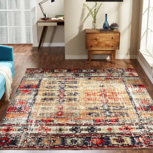 Porch & Den Pollard Distressed Multicolor Geometric Indoor/ Outdoor Area Rug