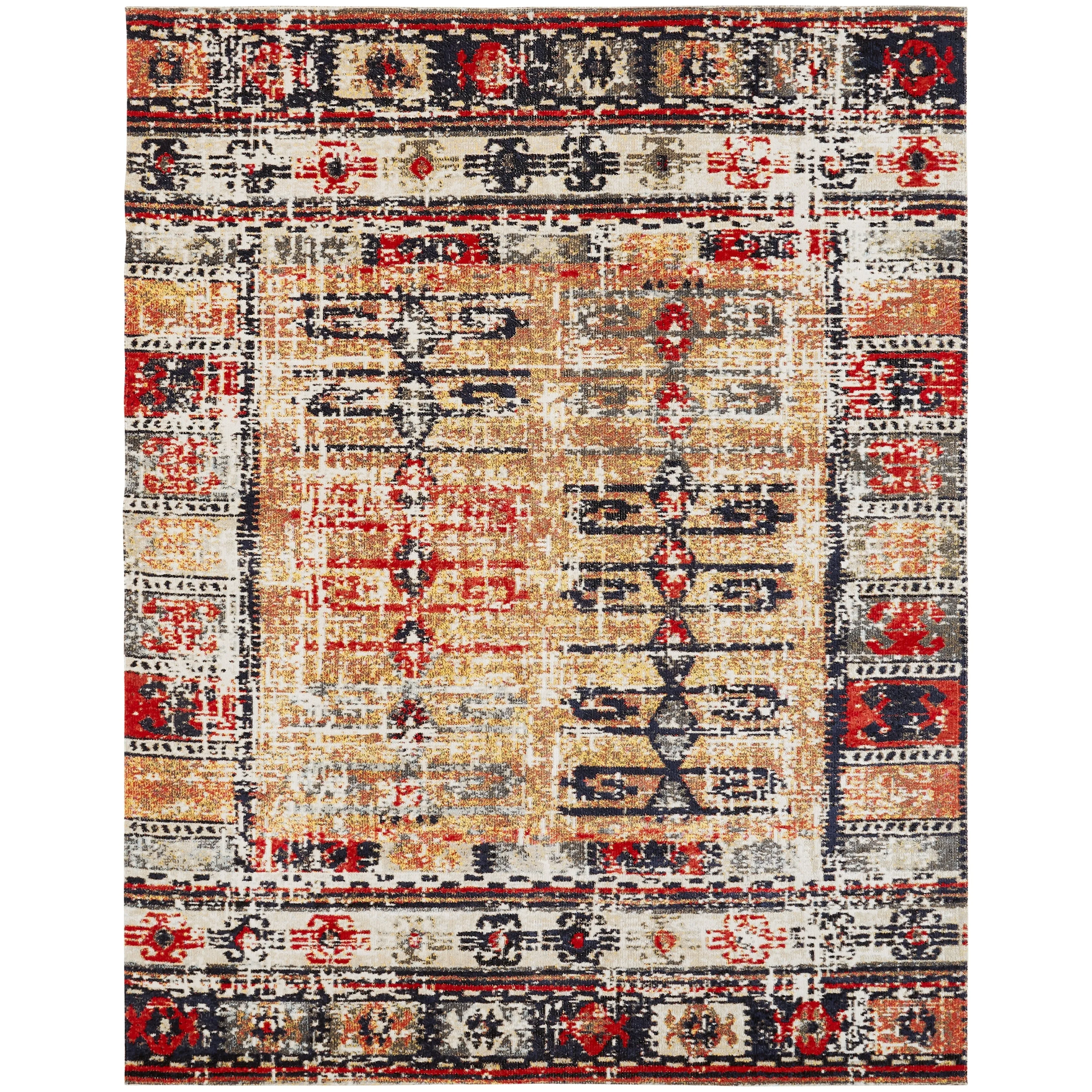 Porch & Den Pollard Distressed Multicolor Geometric Indoor/ Outdoor Area Rug