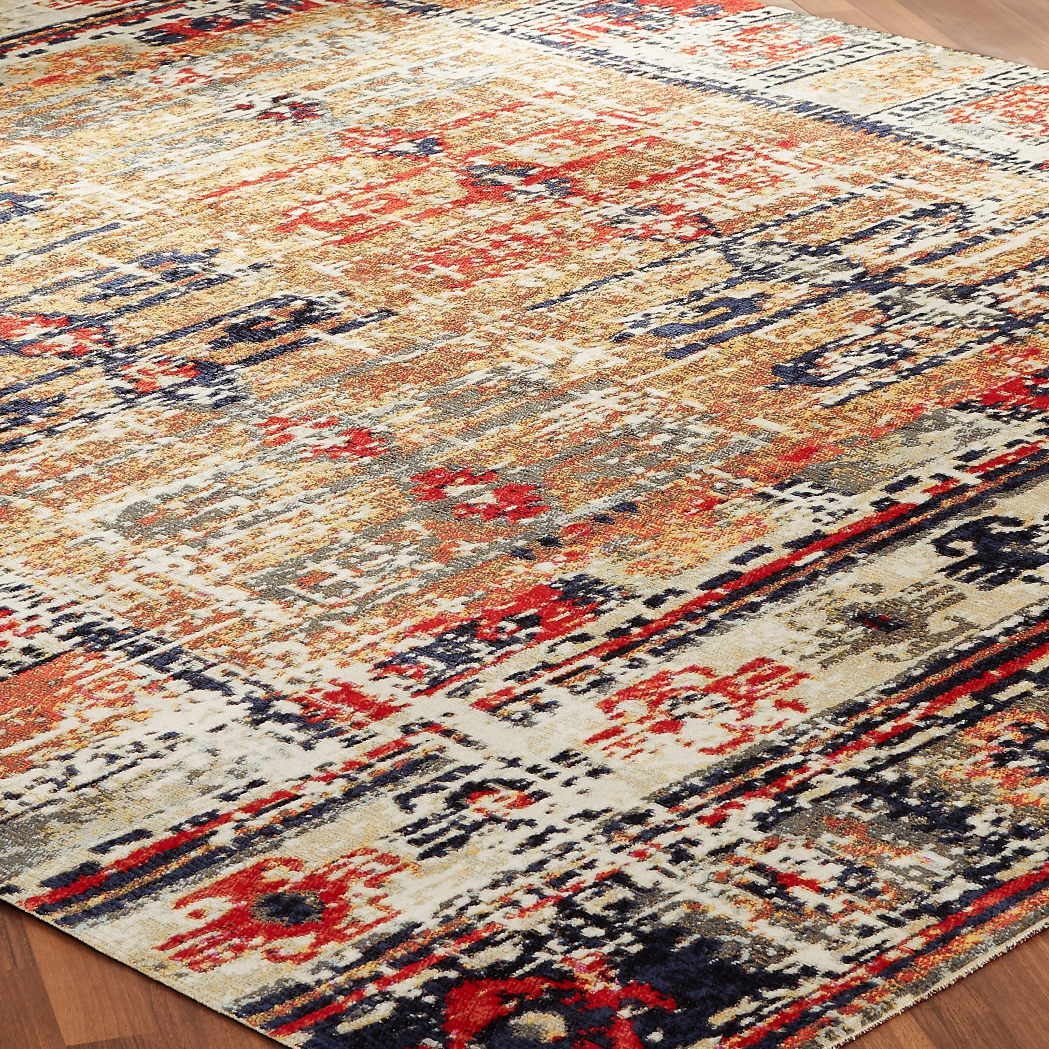 Porch & Den Pollard Distressed Multicolor Geometric Indoor/ Outdoor Area Rug