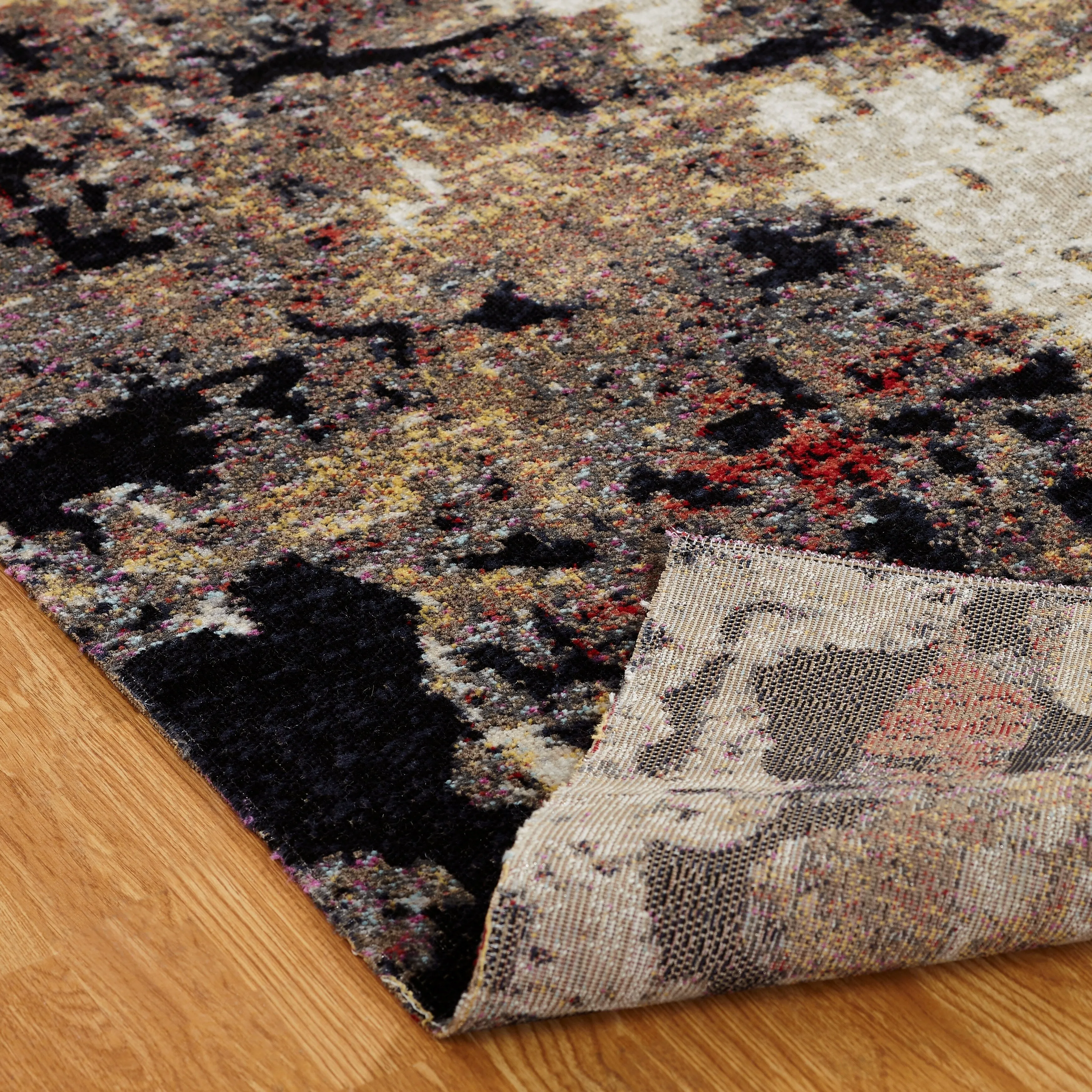 Porch & Den Polo Ebony/ Red Abstract Indoor/Outdoor Area Rug