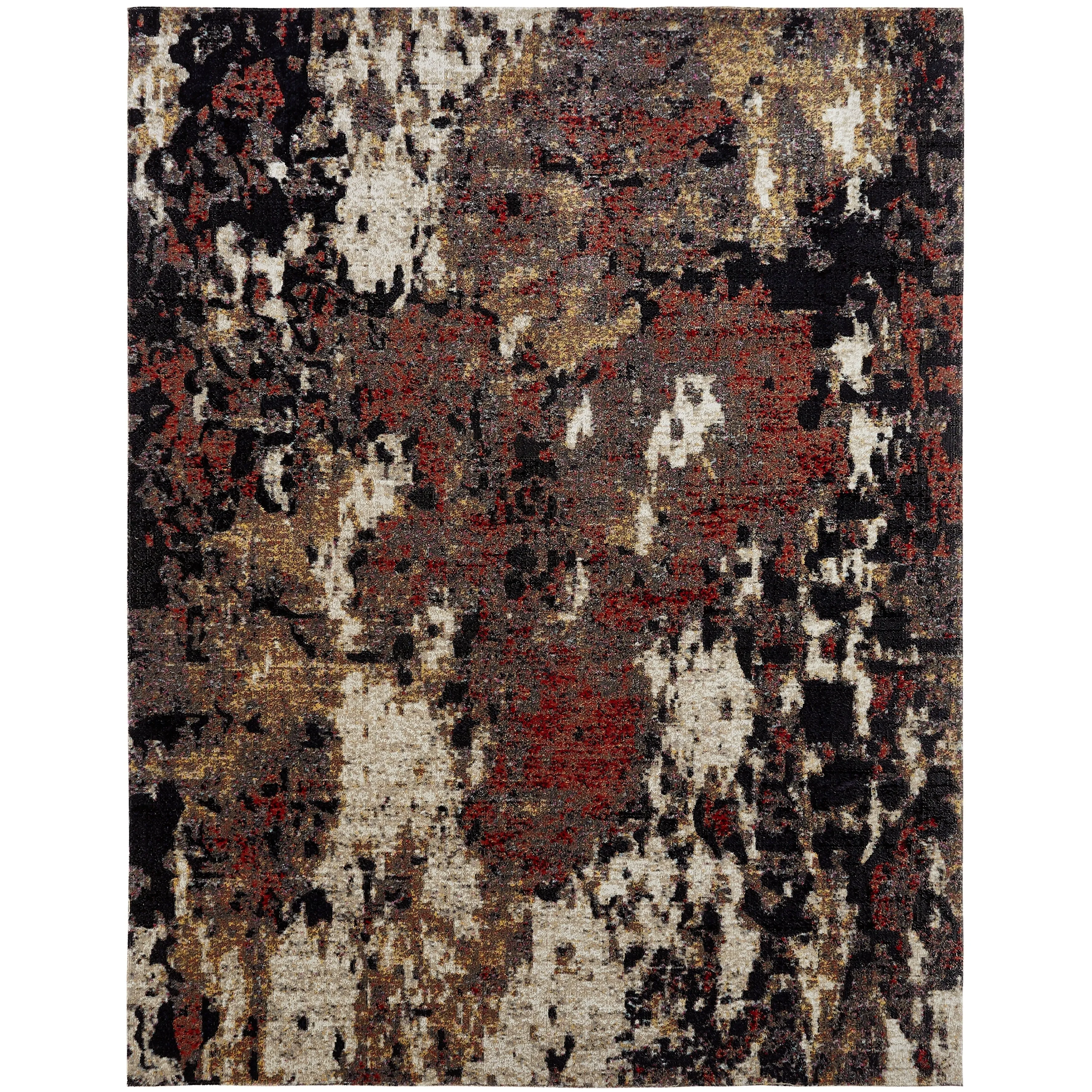 Porch & Den Polo Ebony/ Red Abstract Indoor/Outdoor Area Rug
