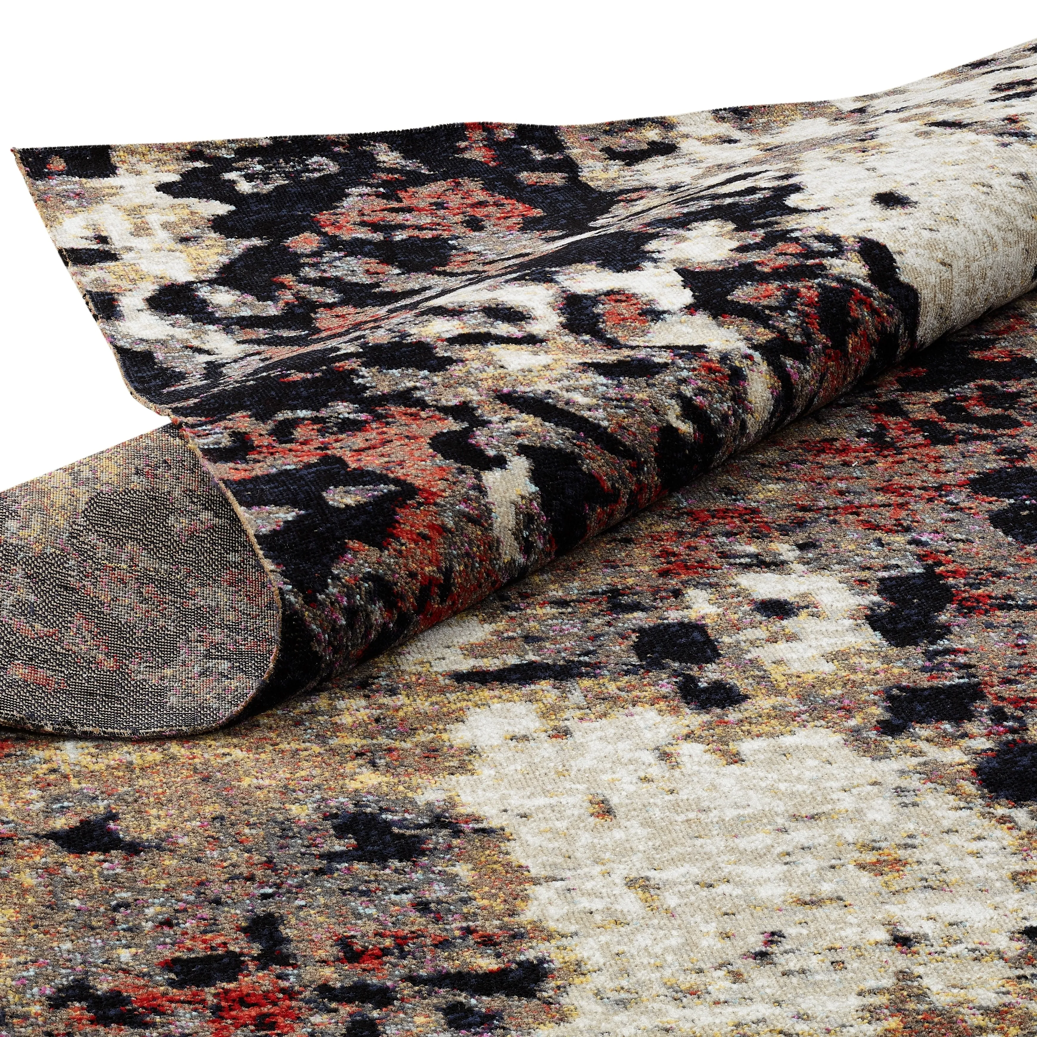 Porch & Den Polo Ebony/ Red Abstract Indoor/Outdoor Area Rug