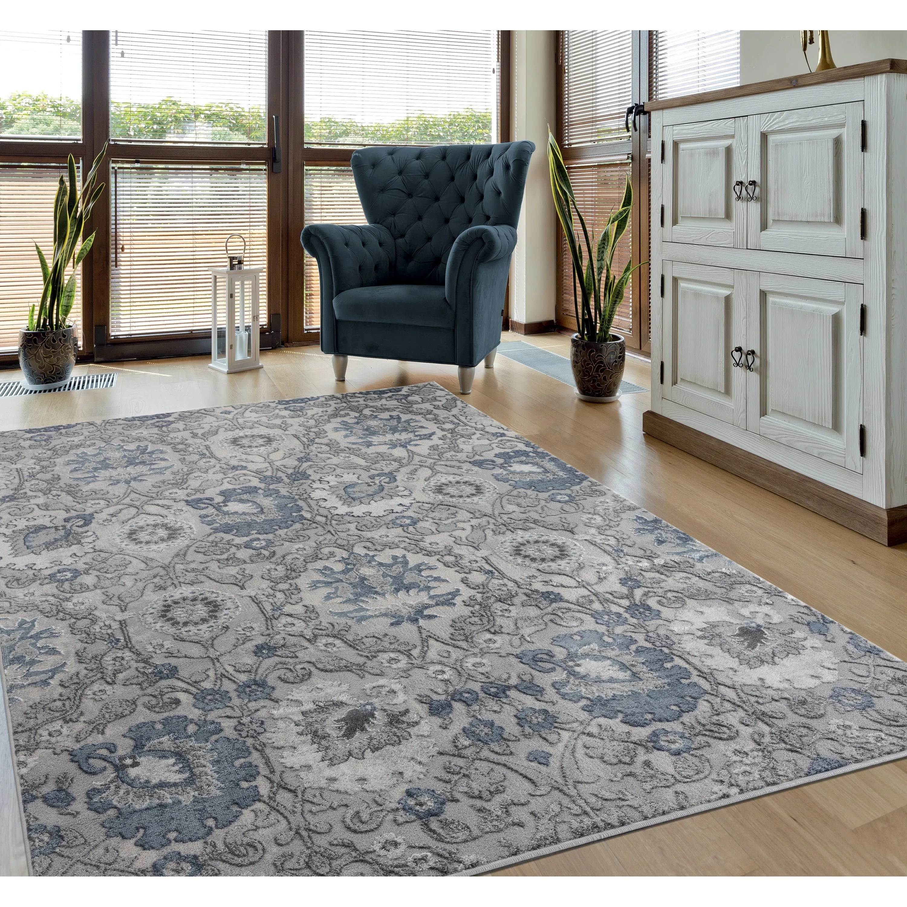 Porch & Den Rich Hi-low Floral Area Rug
