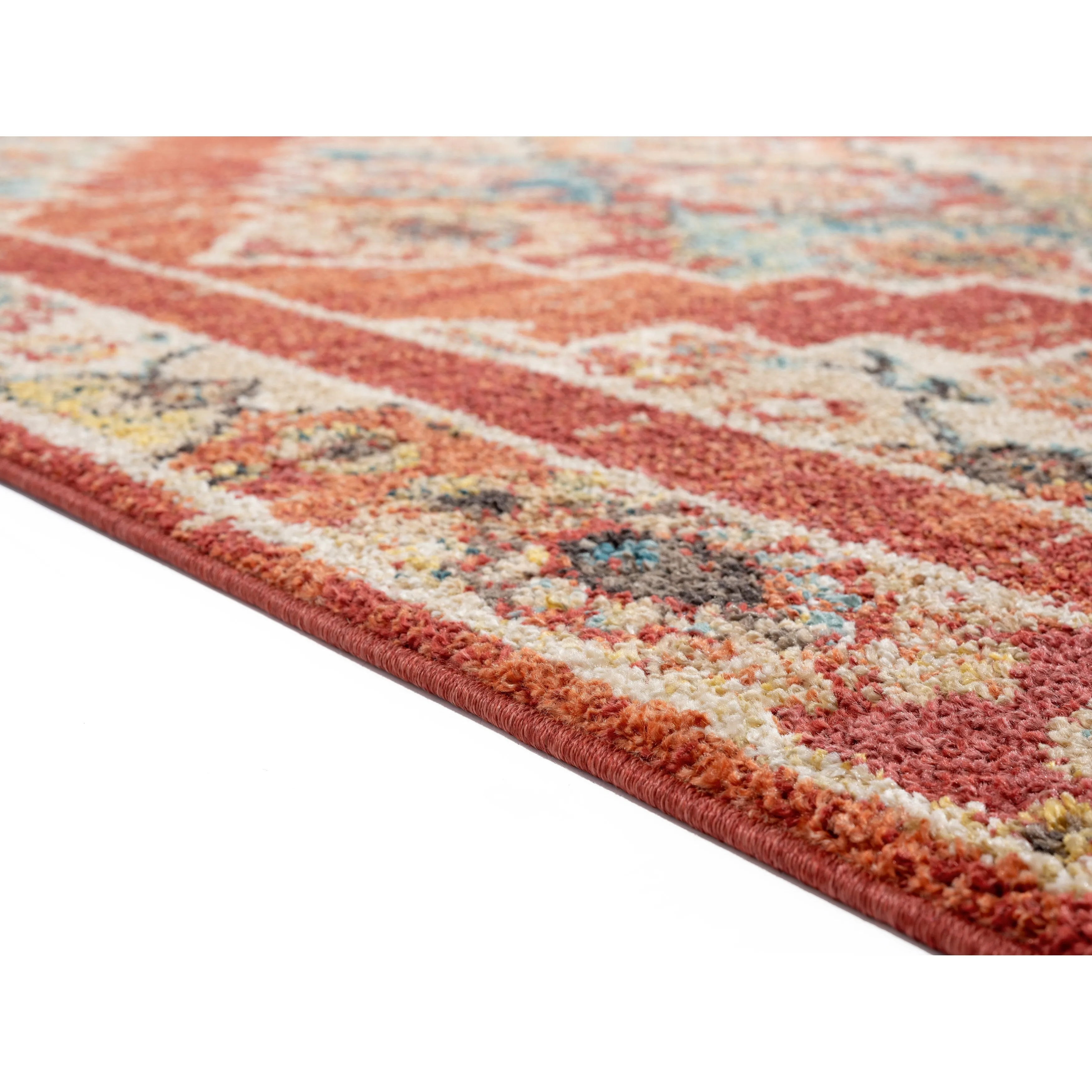 Porch & Den Steven Distressed Diamond Medallion Area Rug