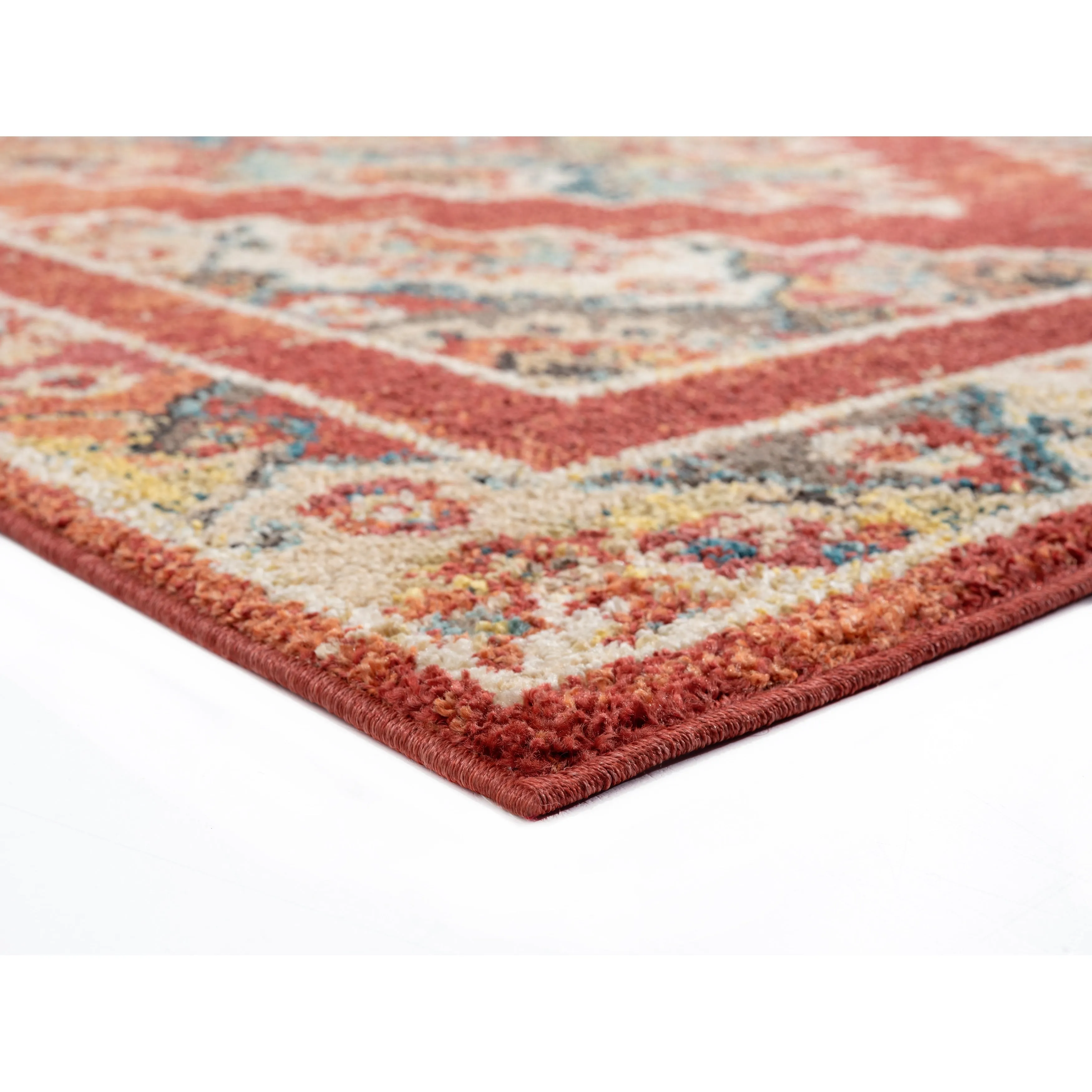 Porch & Den Steven Distressed Diamond Medallion Area Rug