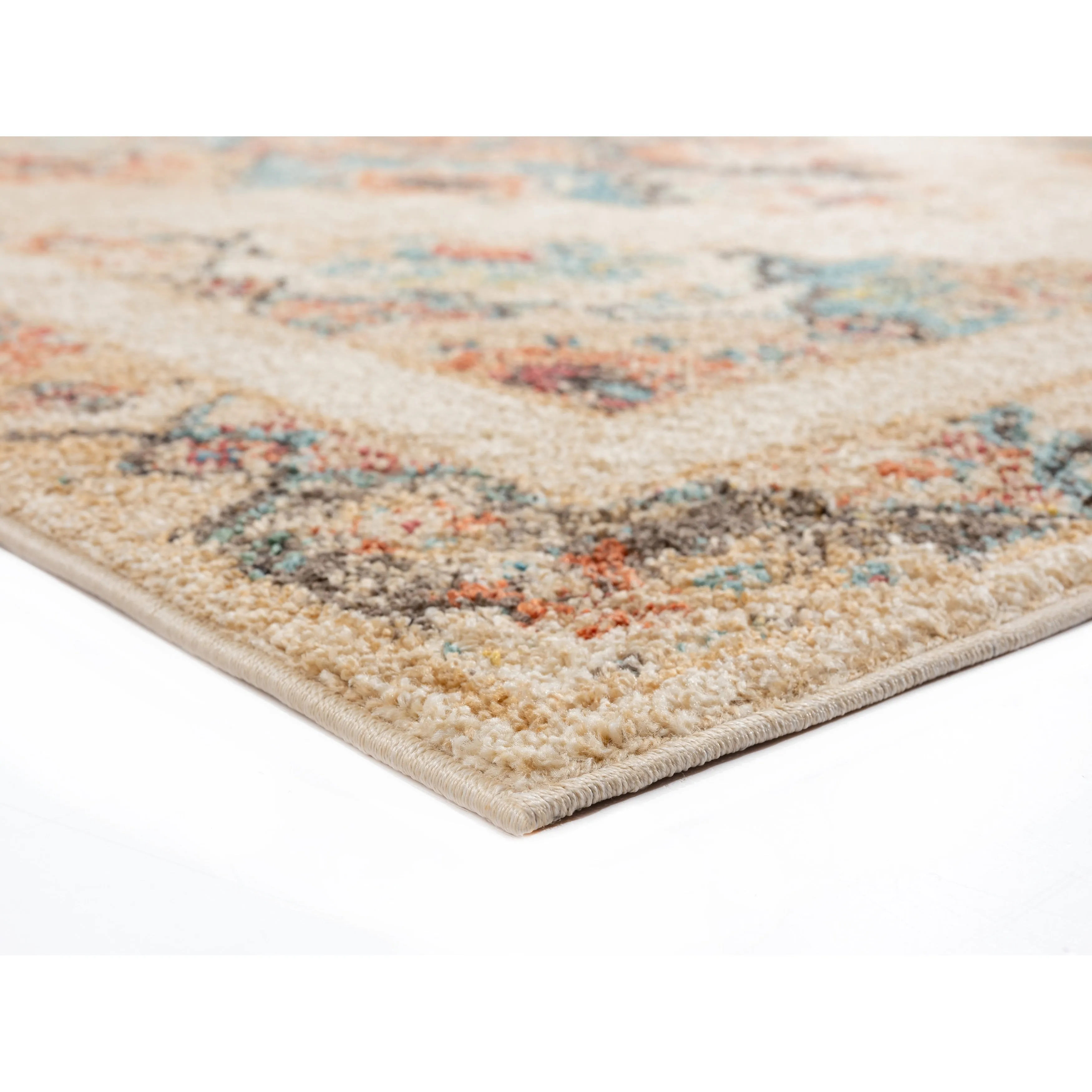 Porch & Den Steven Distressed Diamond Medallion Area Rug