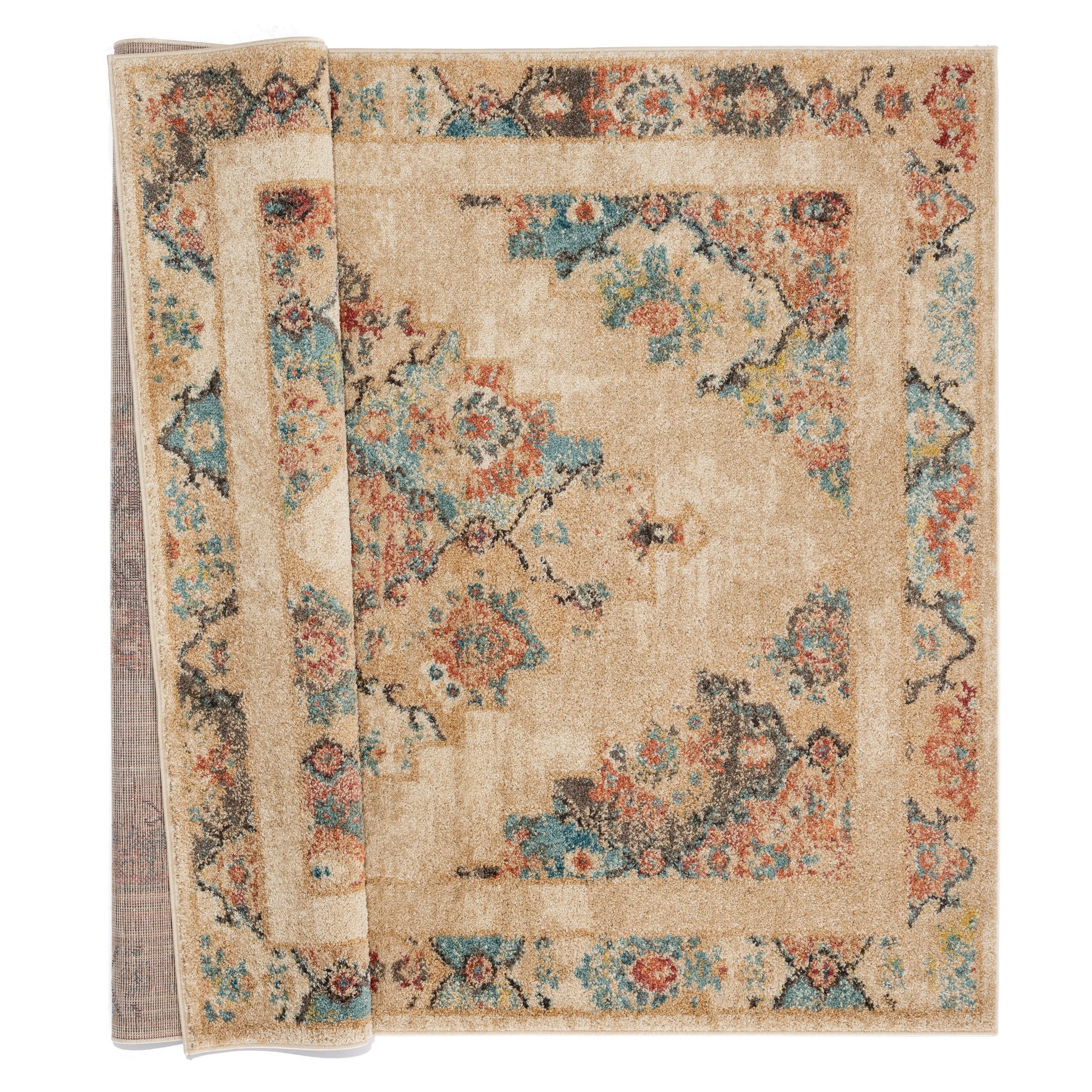 Porch & Den Steven Distressed Diamond Medallion Area Rug
