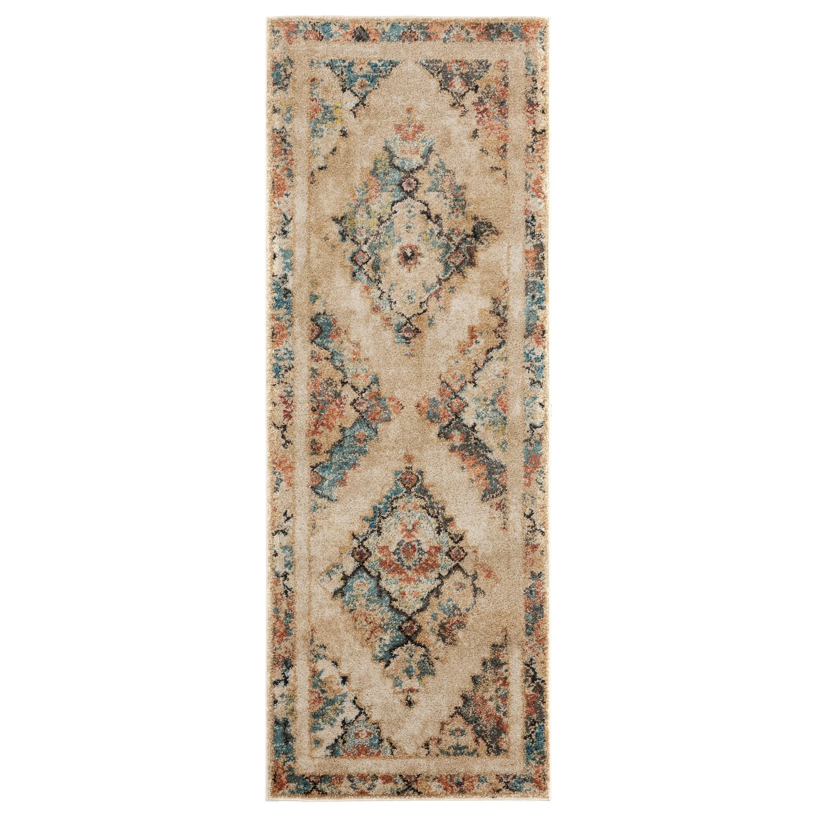 Porch & Den Steven Distressed Diamond Medallion Area Rug