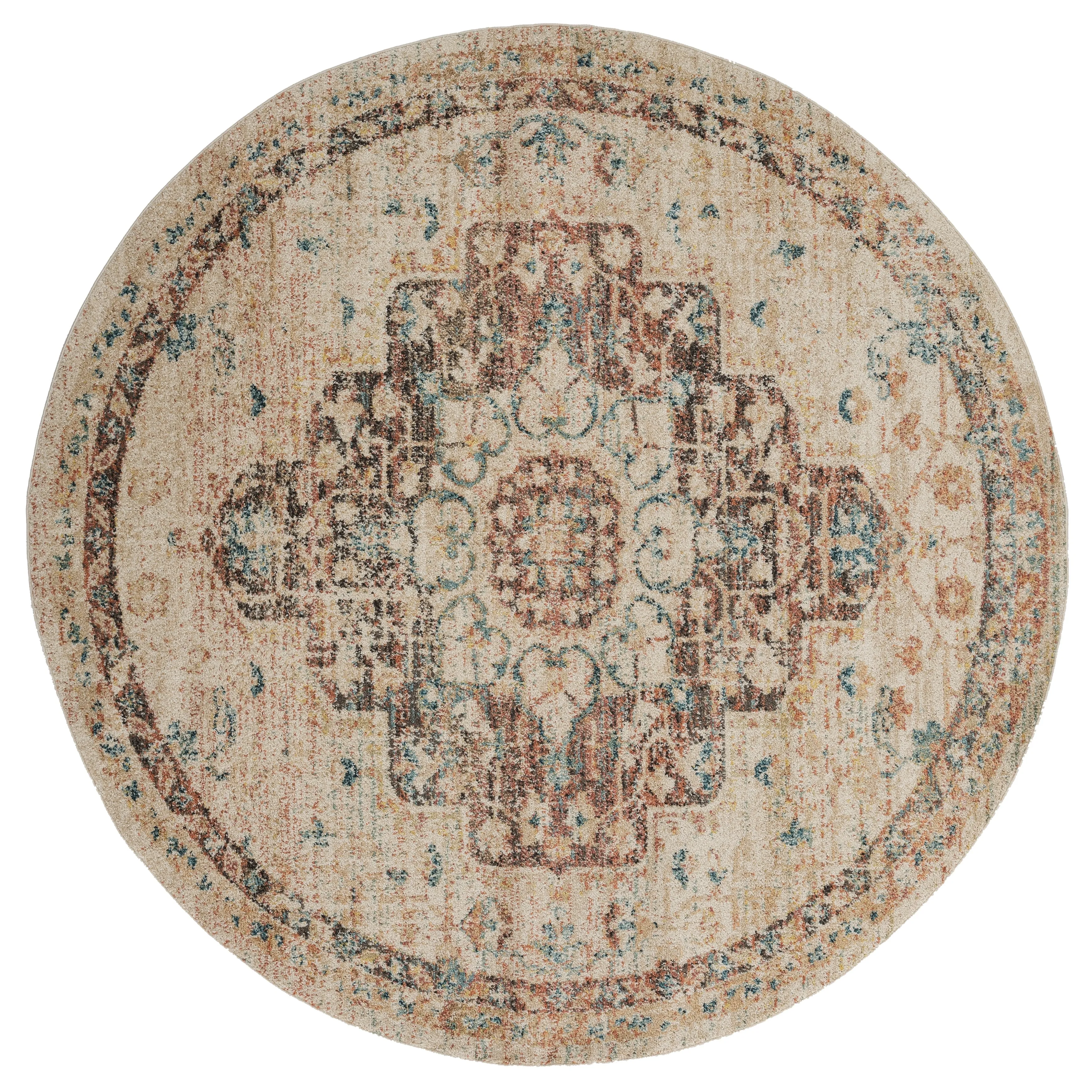 Porch & Den Stickney Distressed Medallion Pattern Area Rug