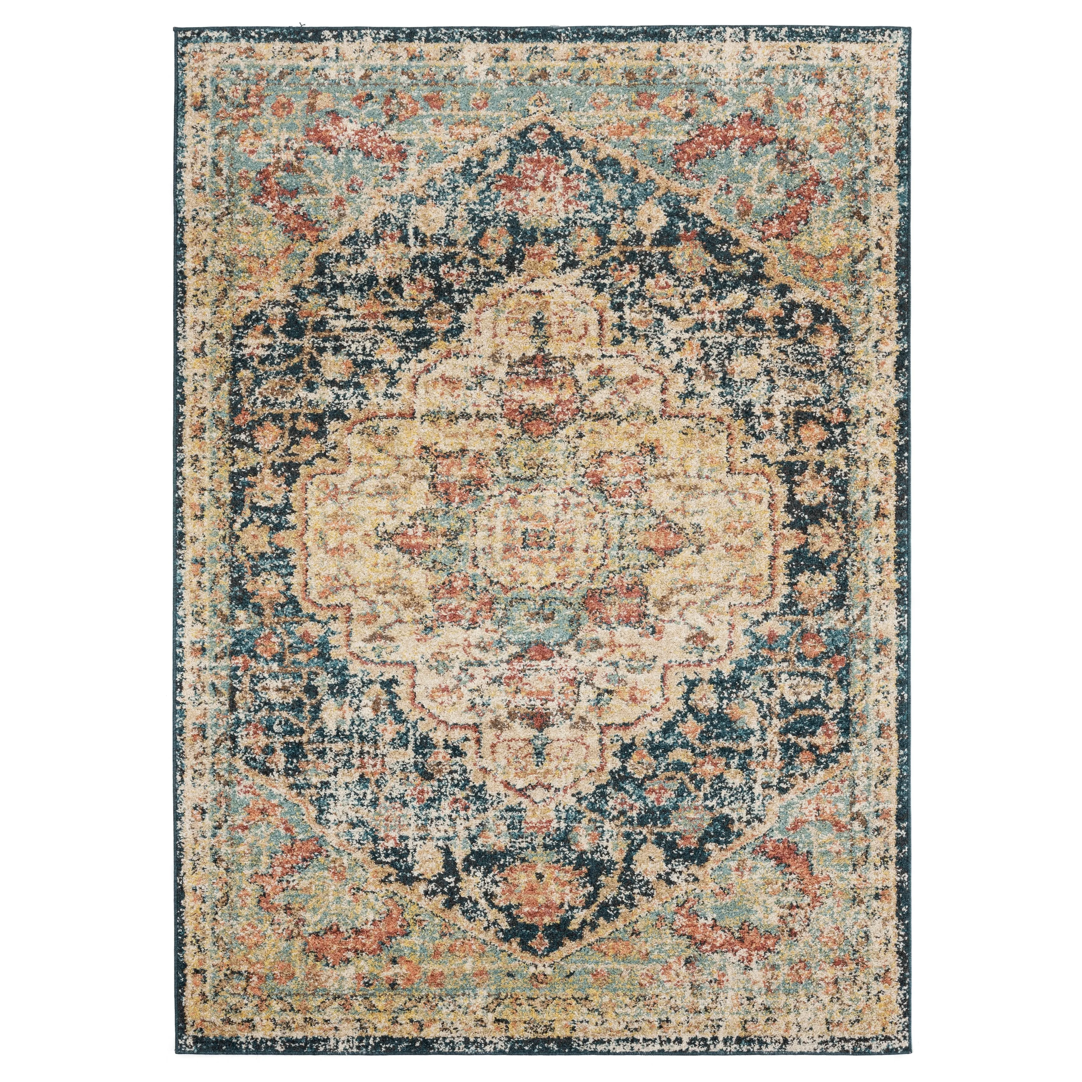 Porch & Den Stickney Distressed Medallion Pattern Area Rug