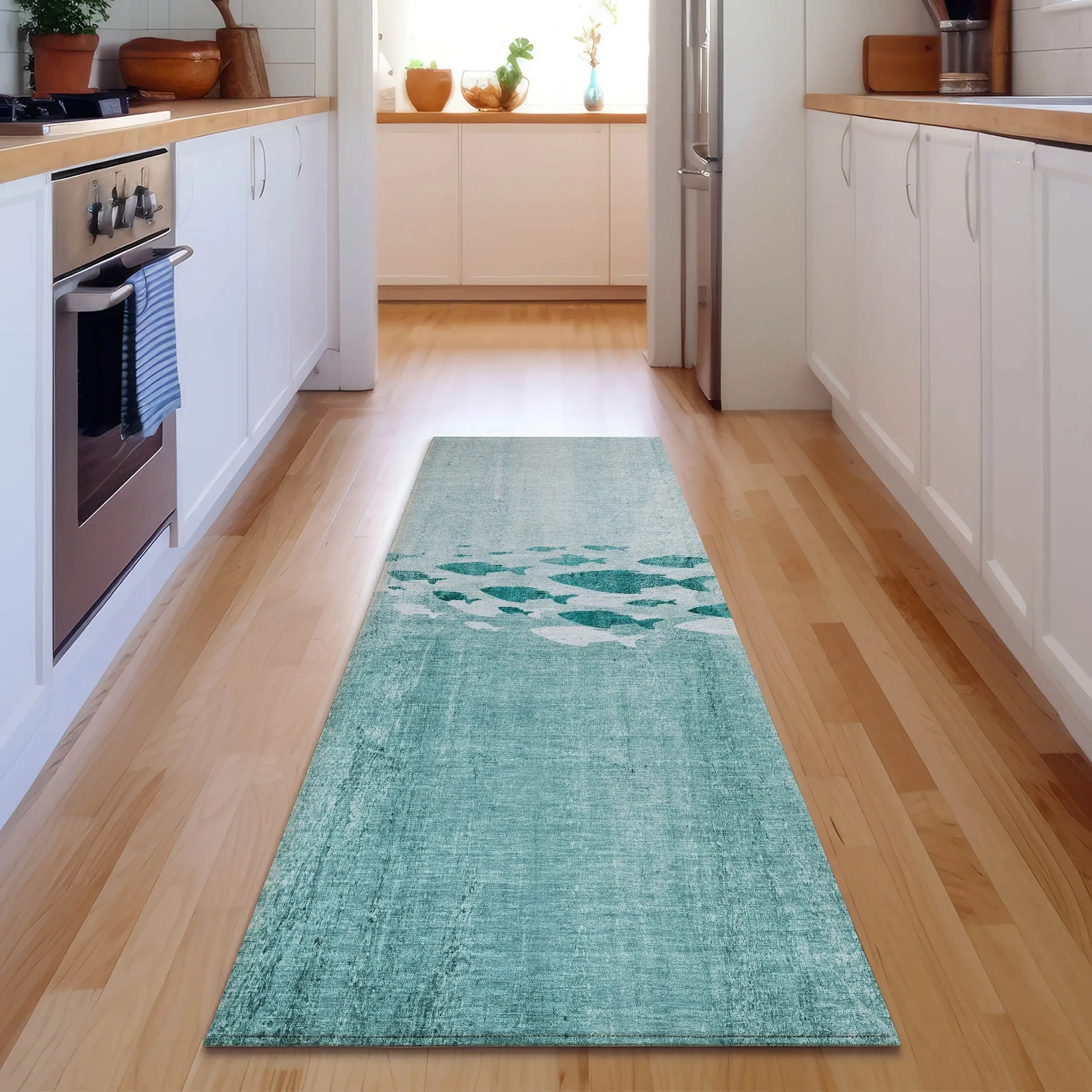 Premium Washable Super Modern Fish Soft Mayfield Rug
