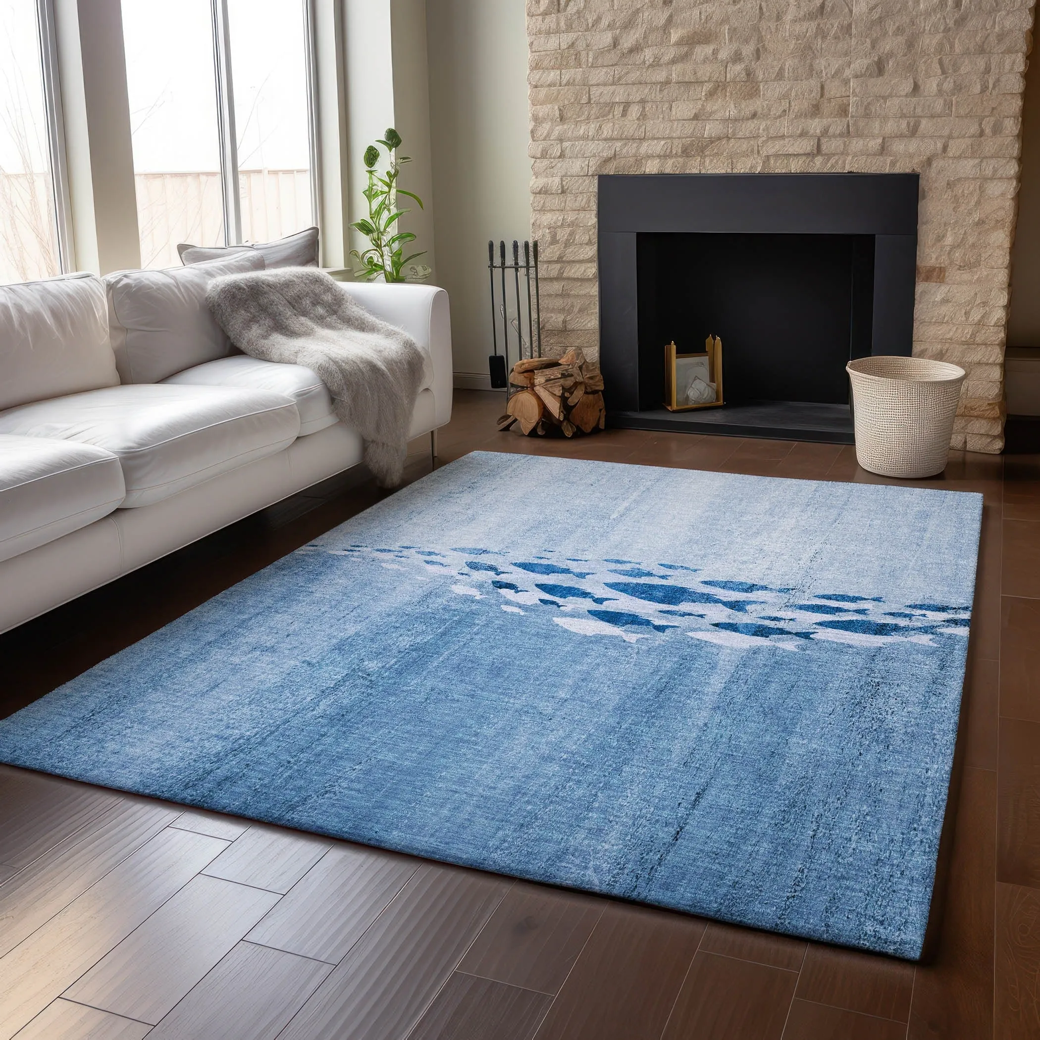 Premium Washable Super Modern Fish Soft Mayfield Rug
