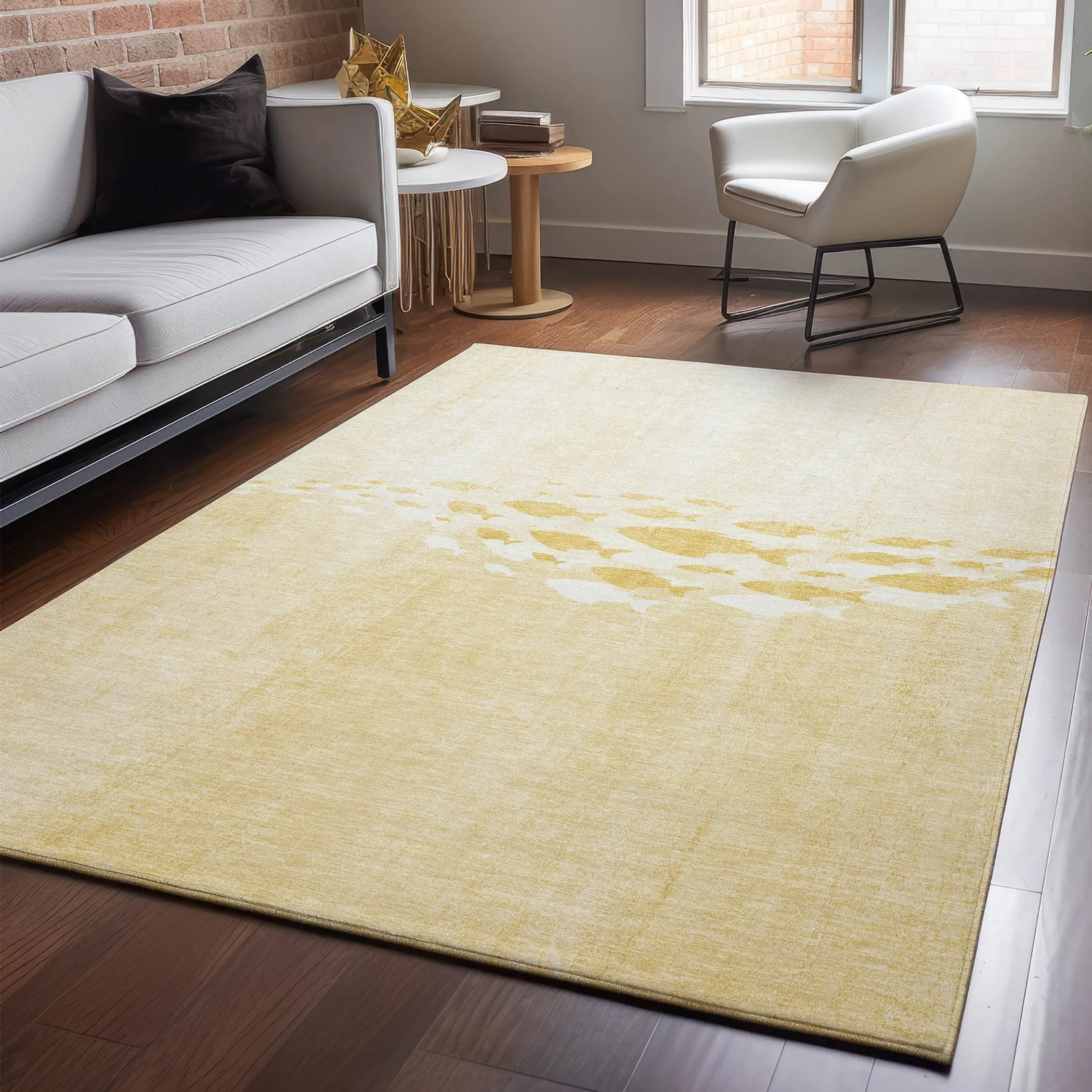 Premium Washable Super Modern Fish Soft Mayfield Rug