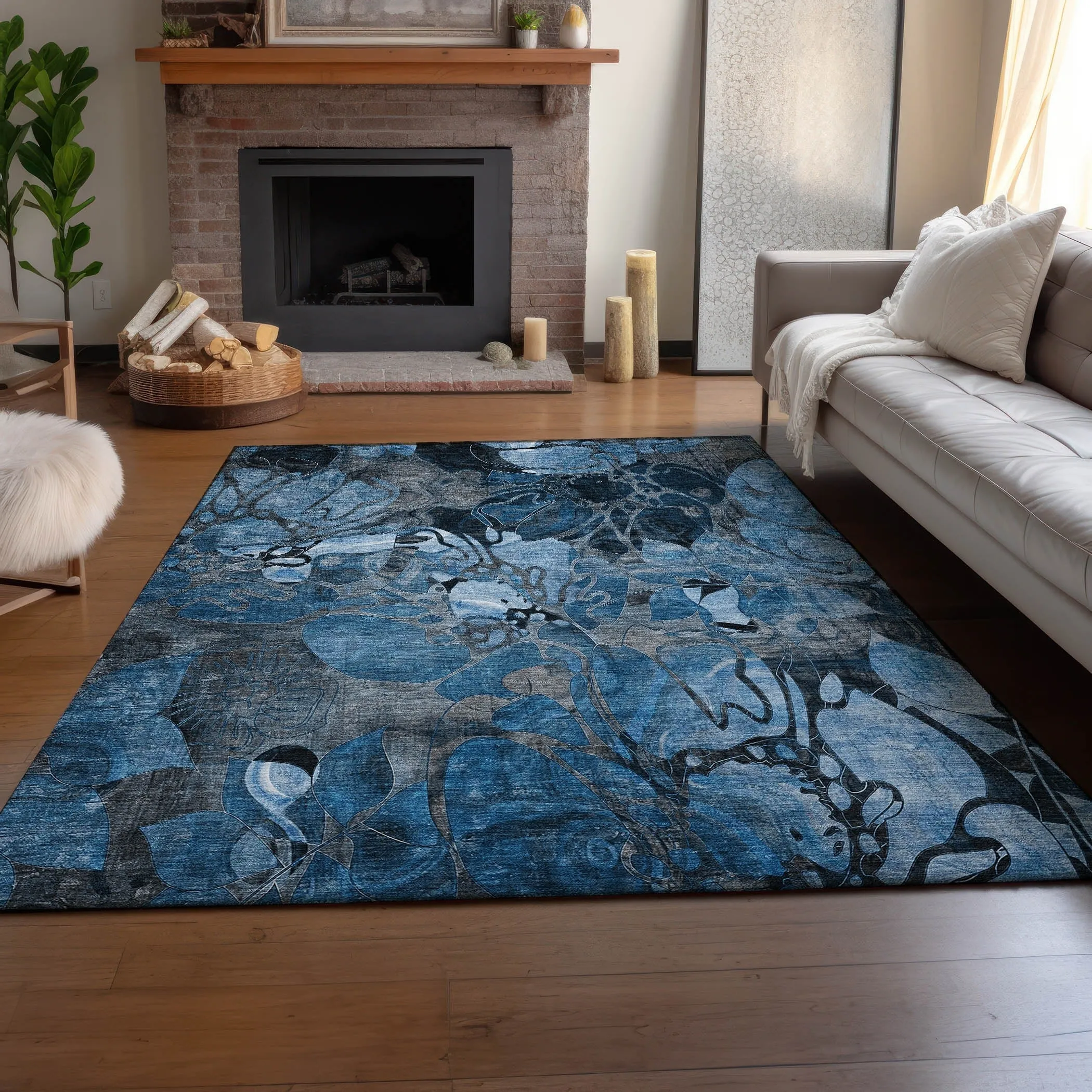 Premium Washable Super Soft Abstract Floral Mayfield Rug