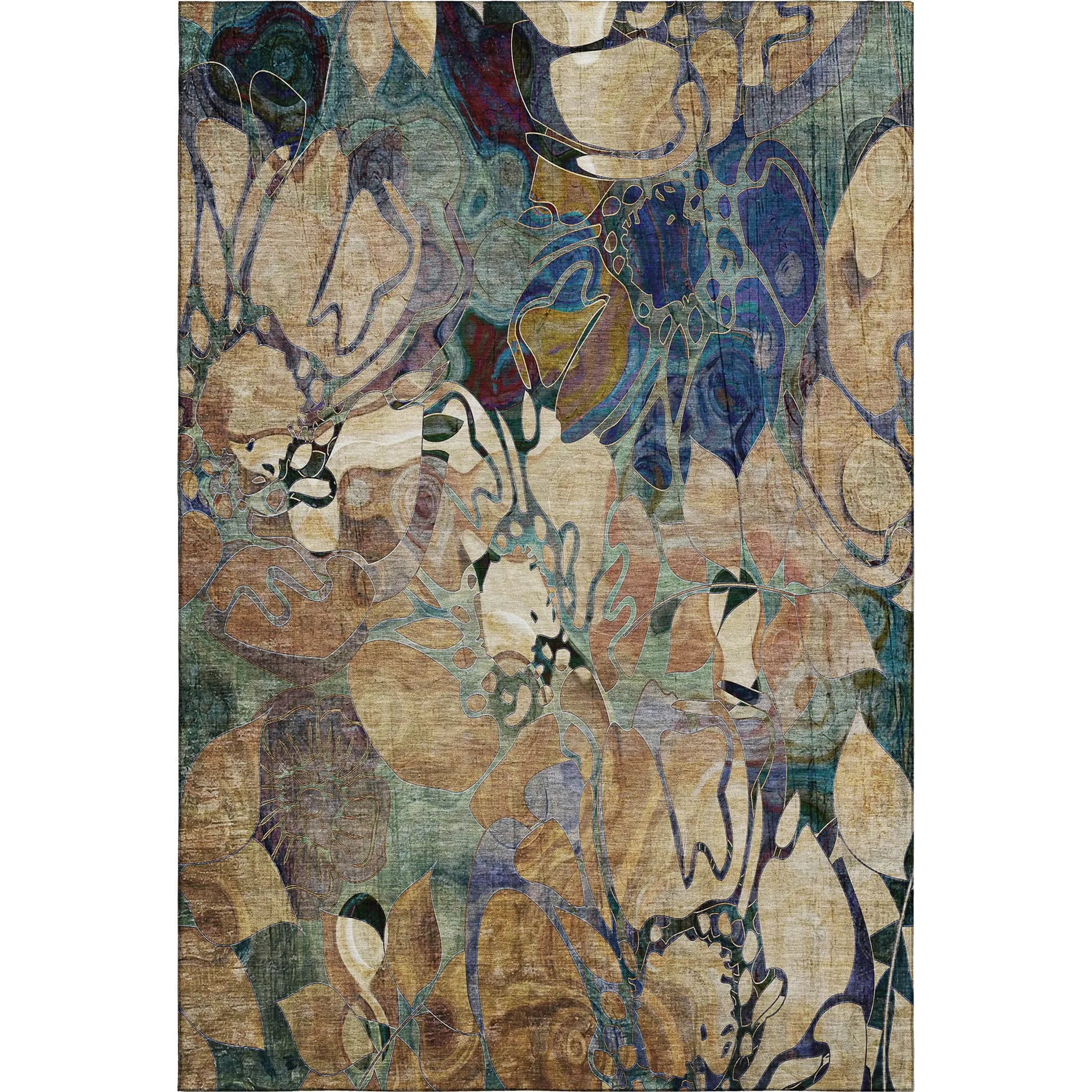 Premium Washable Super Soft Abstract Floral Mayfield Rug