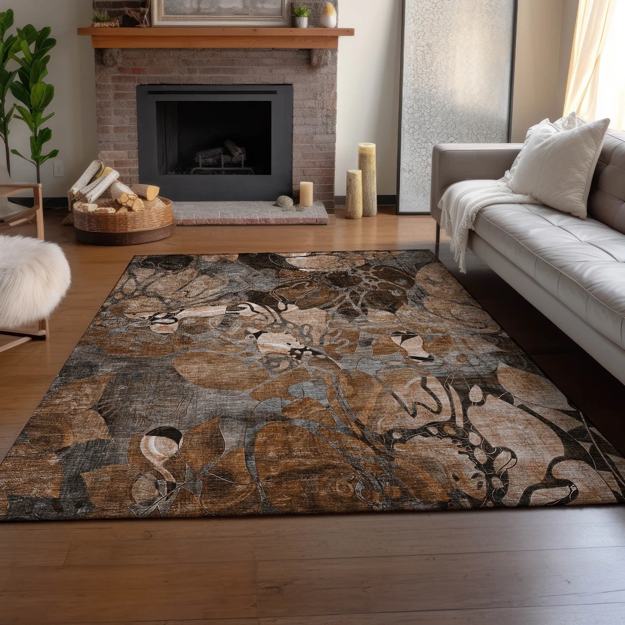 Premium Washable Super Soft Abstract Floral Mayfield Rug