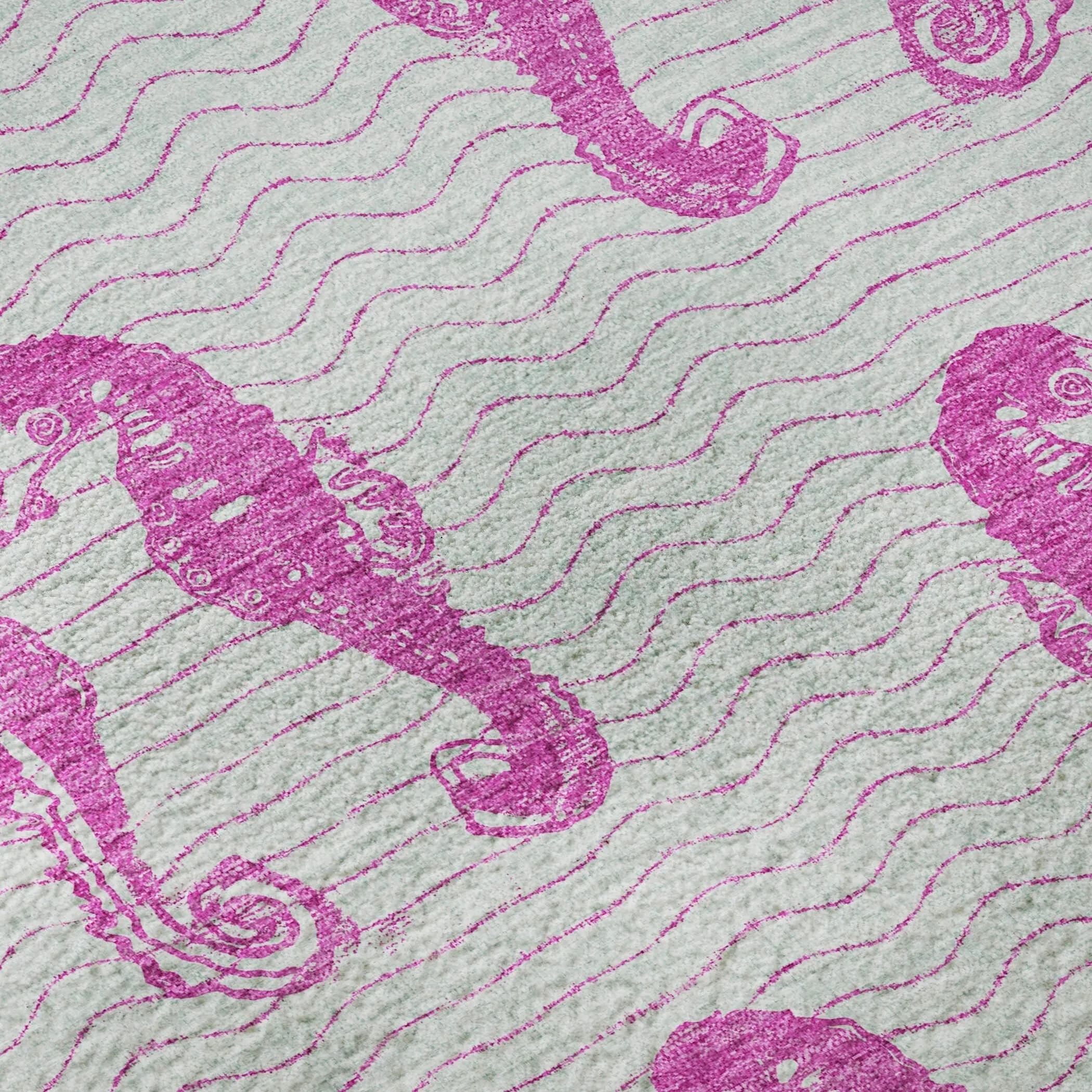 Premium Washable Super Soft Coastal Seahorse Mayfield Rug