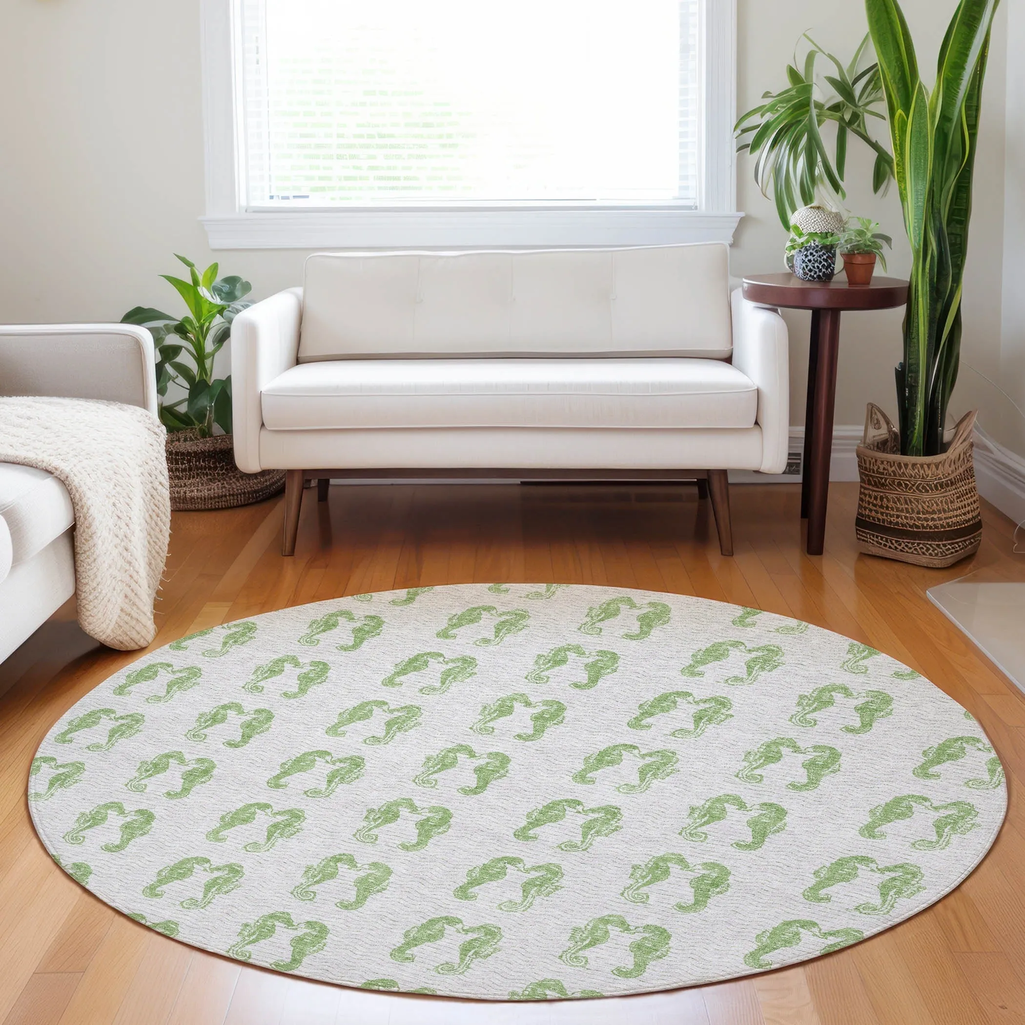 Premium Washable Super Soft Coastal Seahorse Mayfield Rug