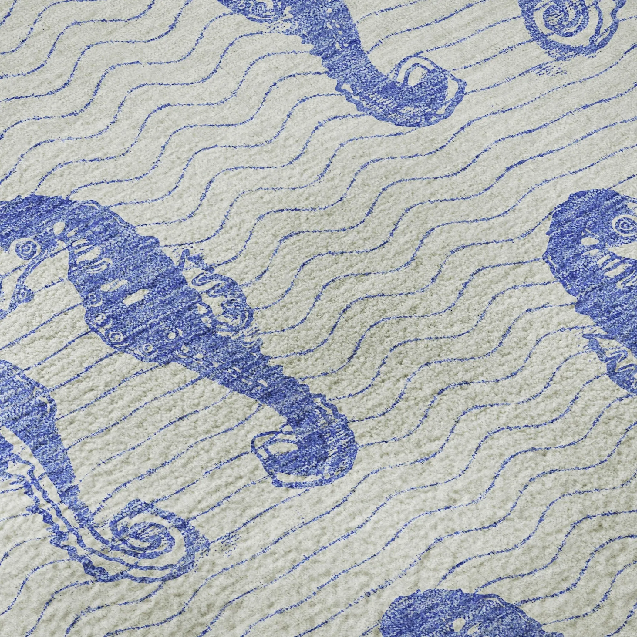 Premium Washable Super Soft Coastal Seahorse Mayfield Rug