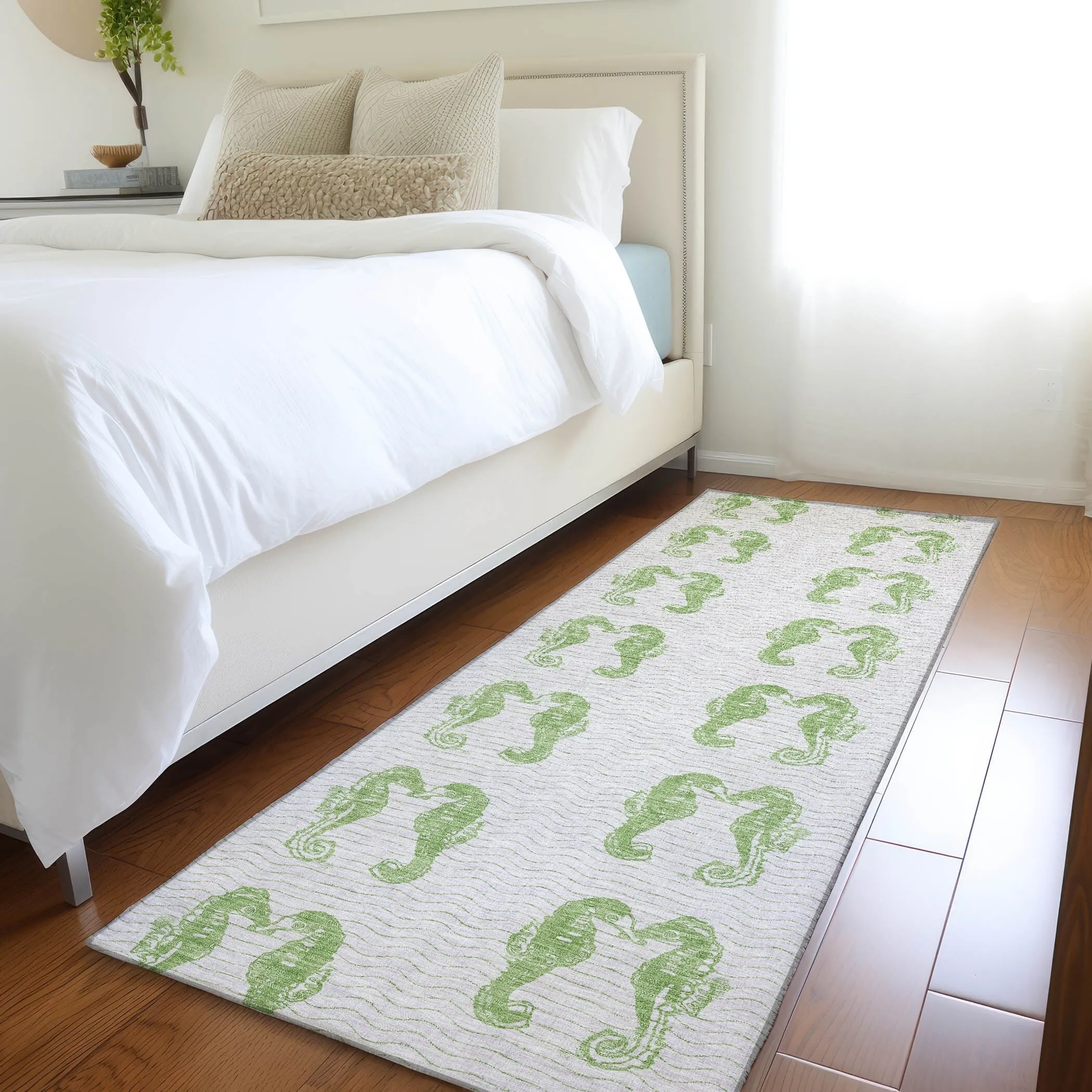 Premium Washable Super Soft Coastal Seahorse Mayfield Rug