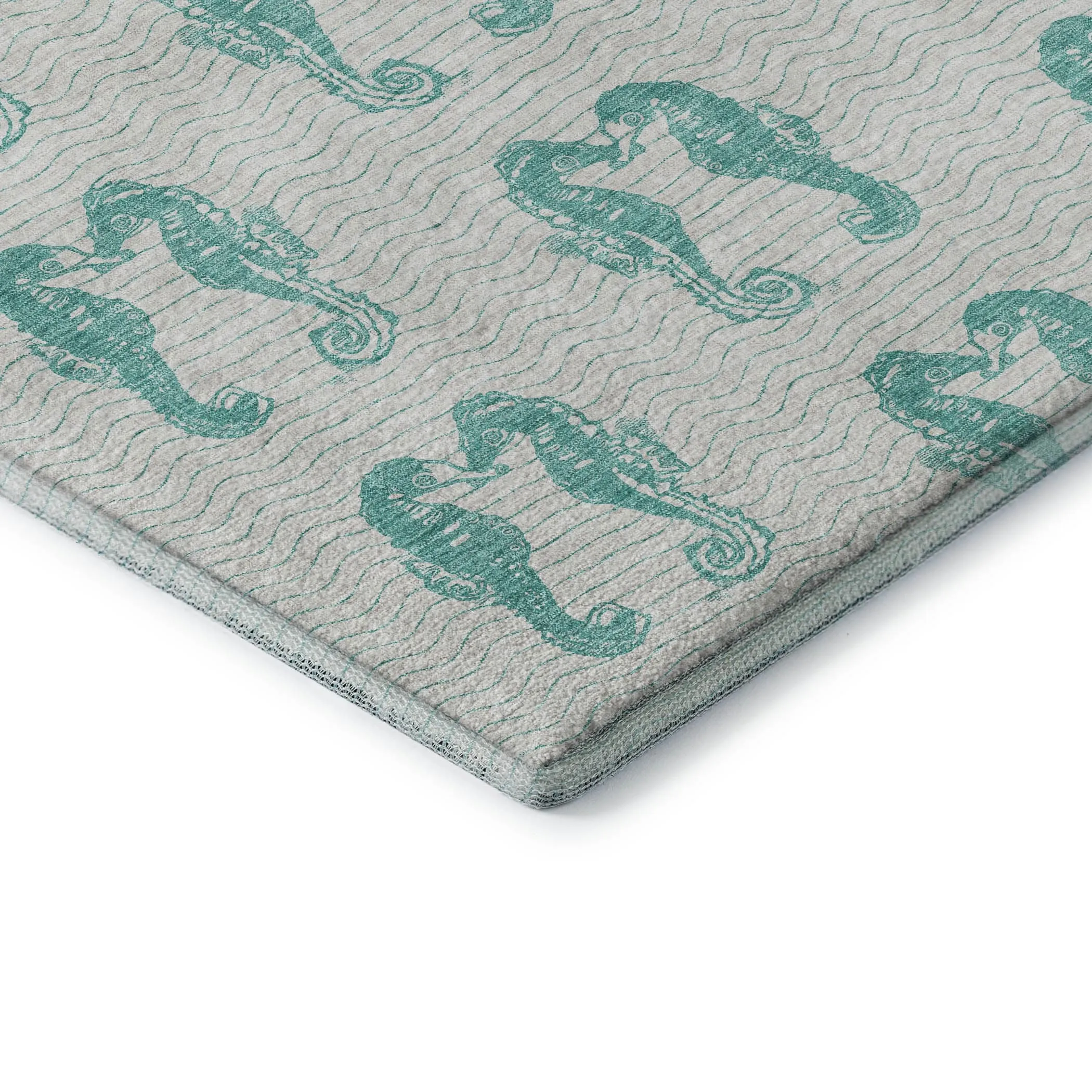 Premium Washable Super Soft Coastal Seahorse Mayfield Rug