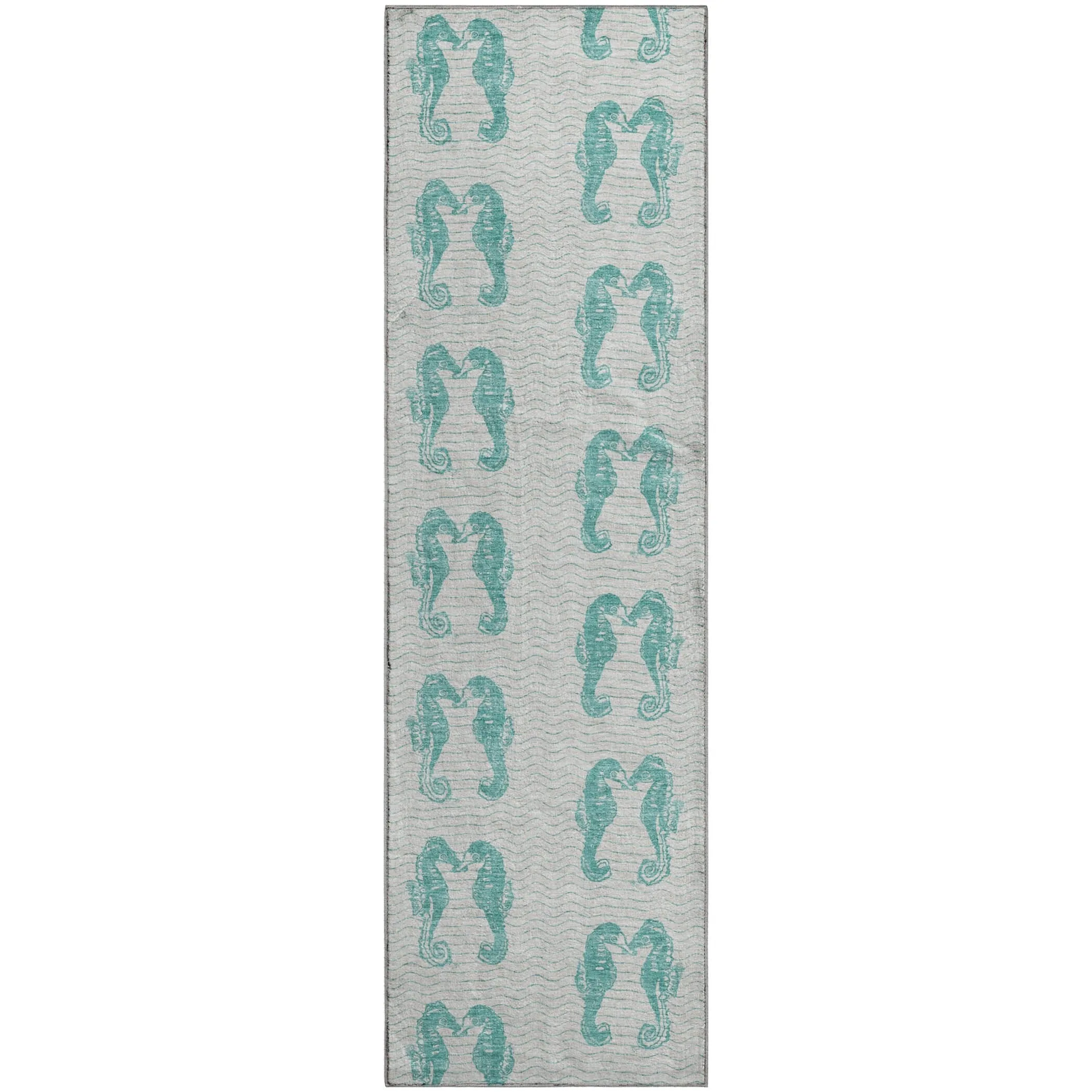 Premium Washable Super Soft Coastal Seahorse Mayfield Rug