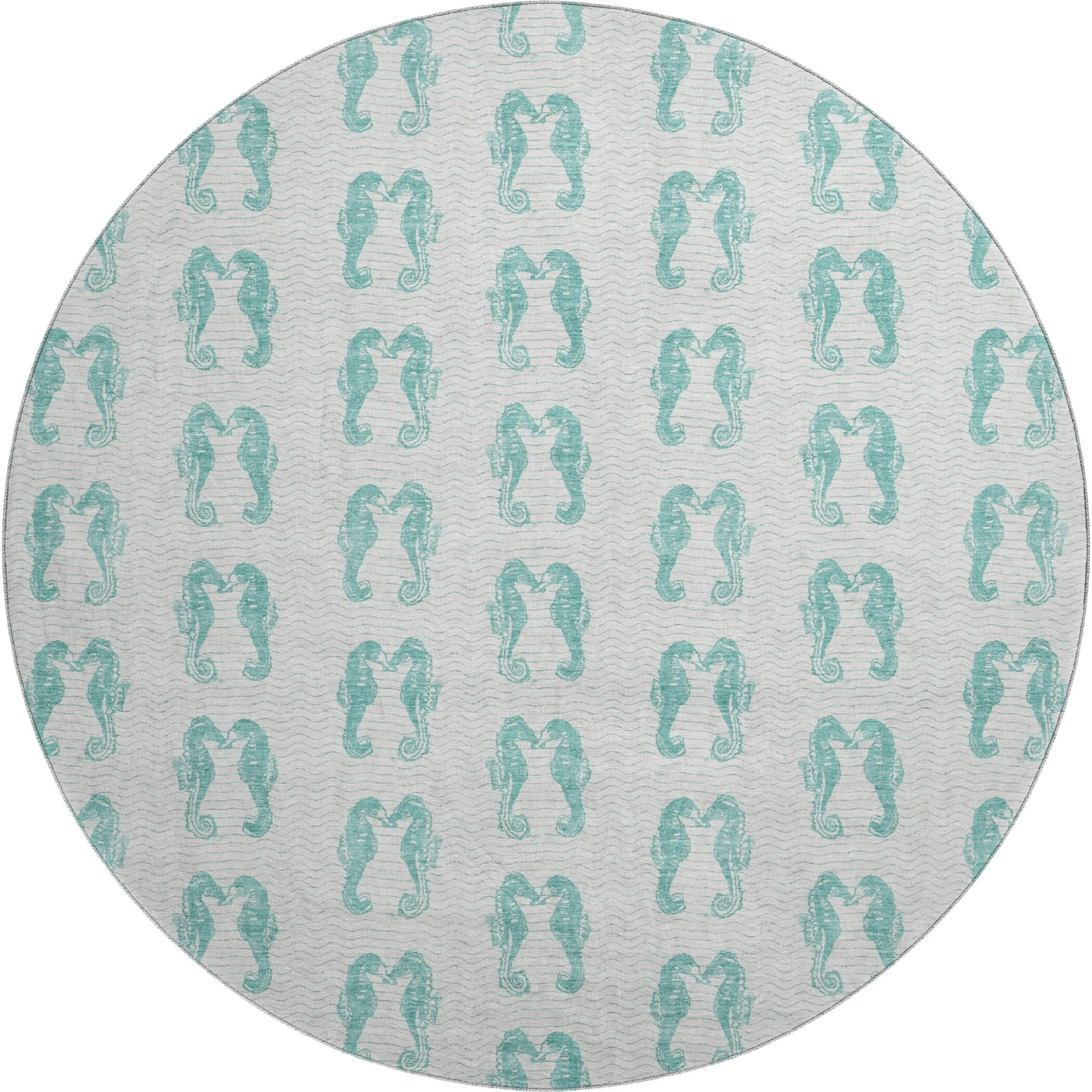 Premium Washable Super Soft Coastal Seahorse Mayfield Rug