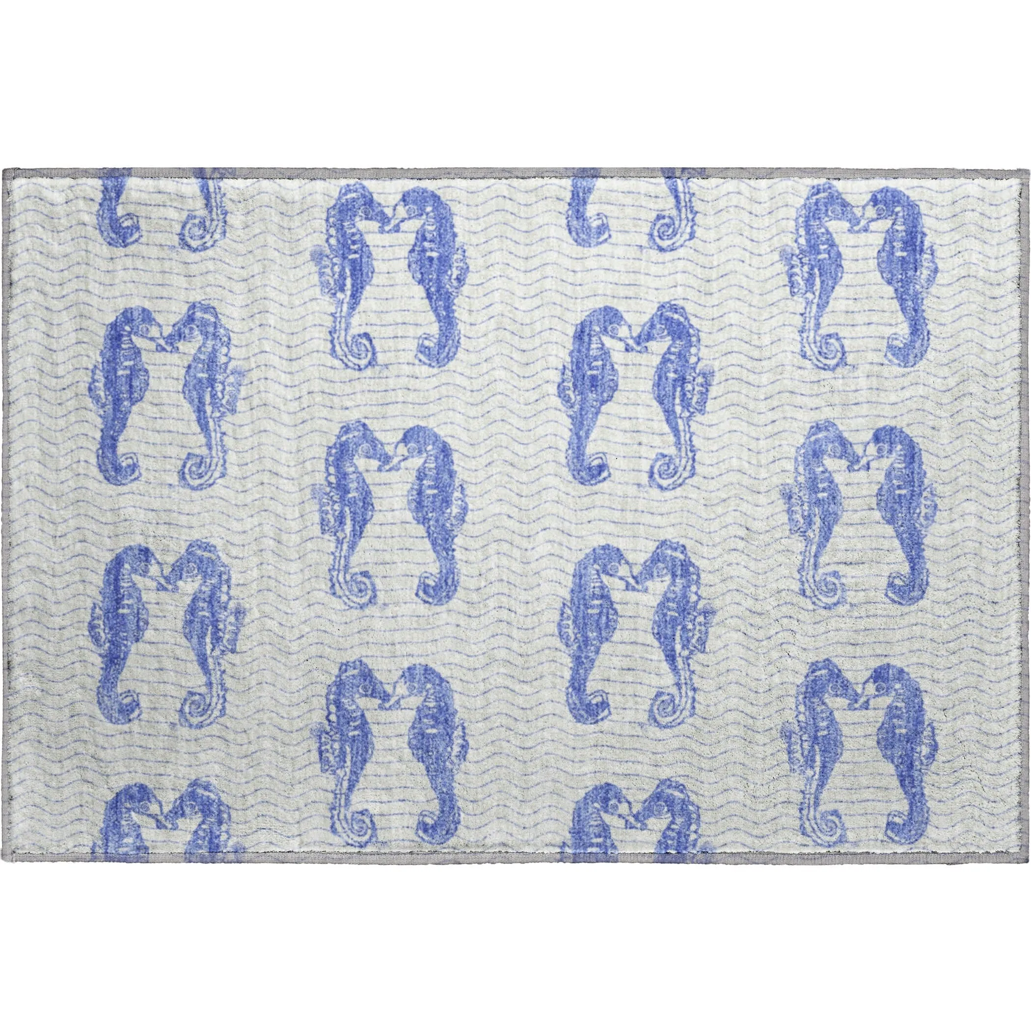 Premium Washable Super Soft Coastal Seahorse Mayfield Rug