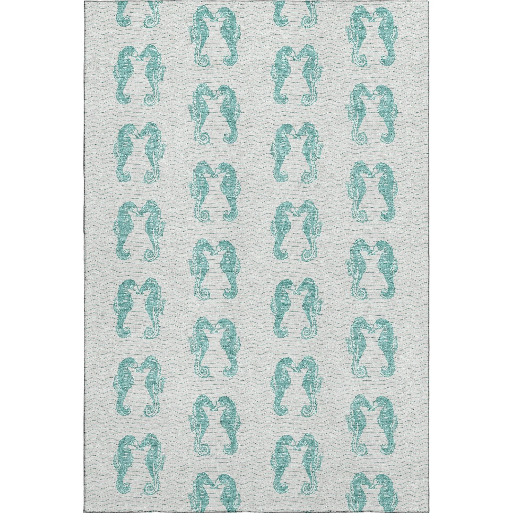 Premium Washable Super Soft Coastal Seahorse Mayfield Rug