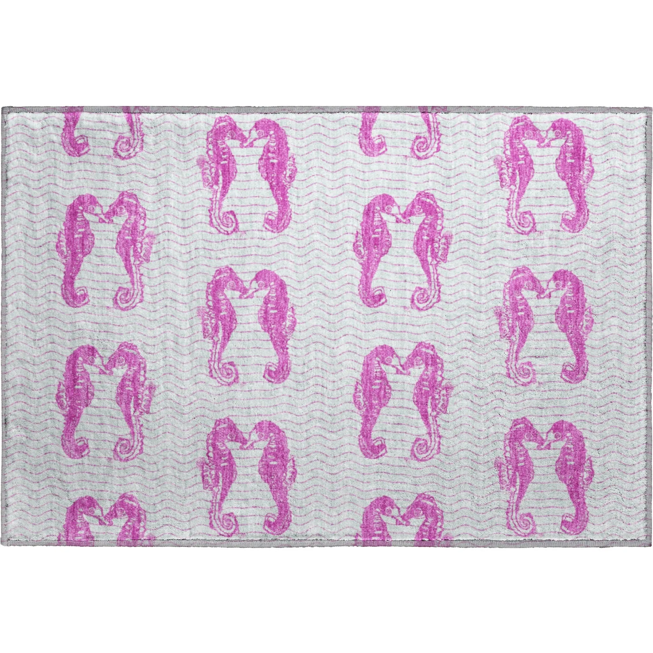 Premium Washable Super Soft Coastal Seahorse Mayfield Rug