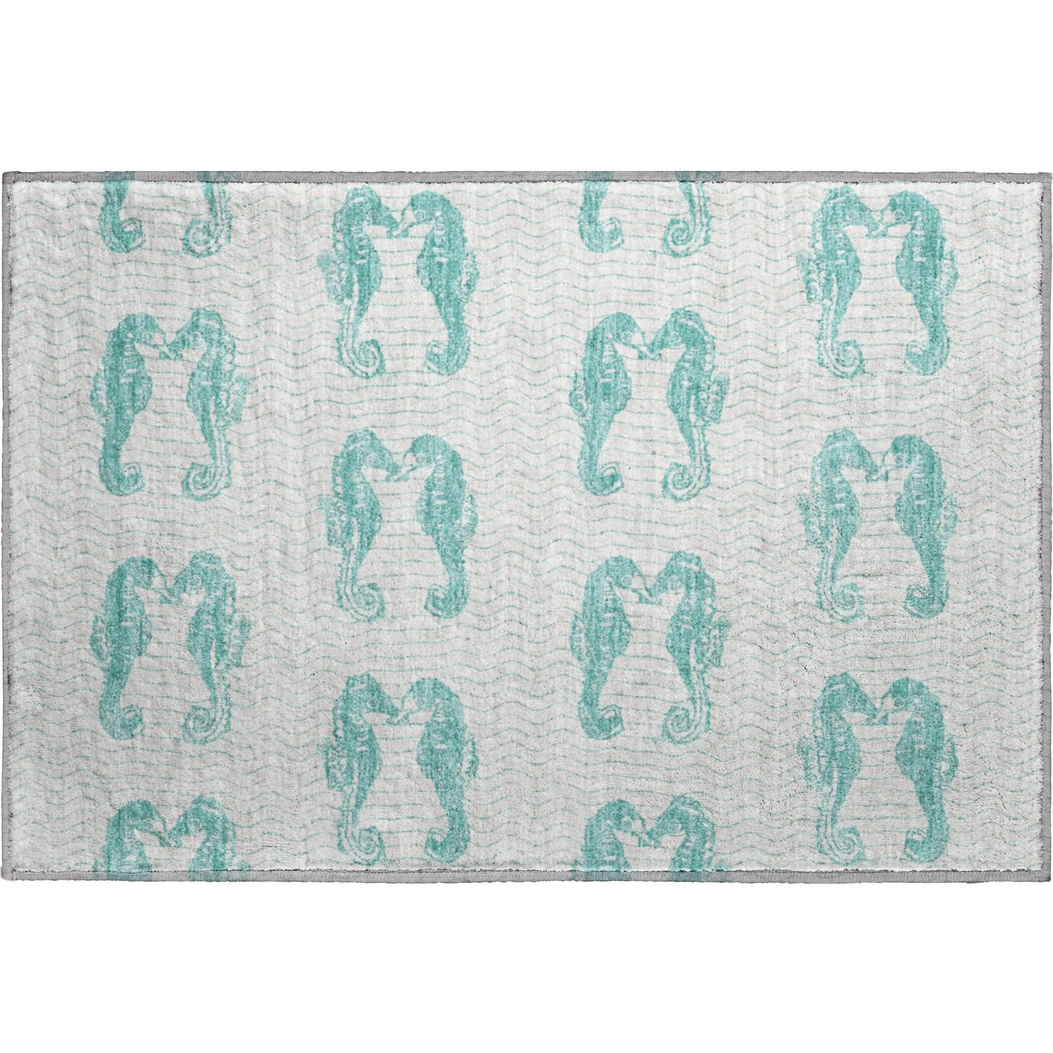 Premium Washable Super Soft Coastal Seahorse Mayfield Rug