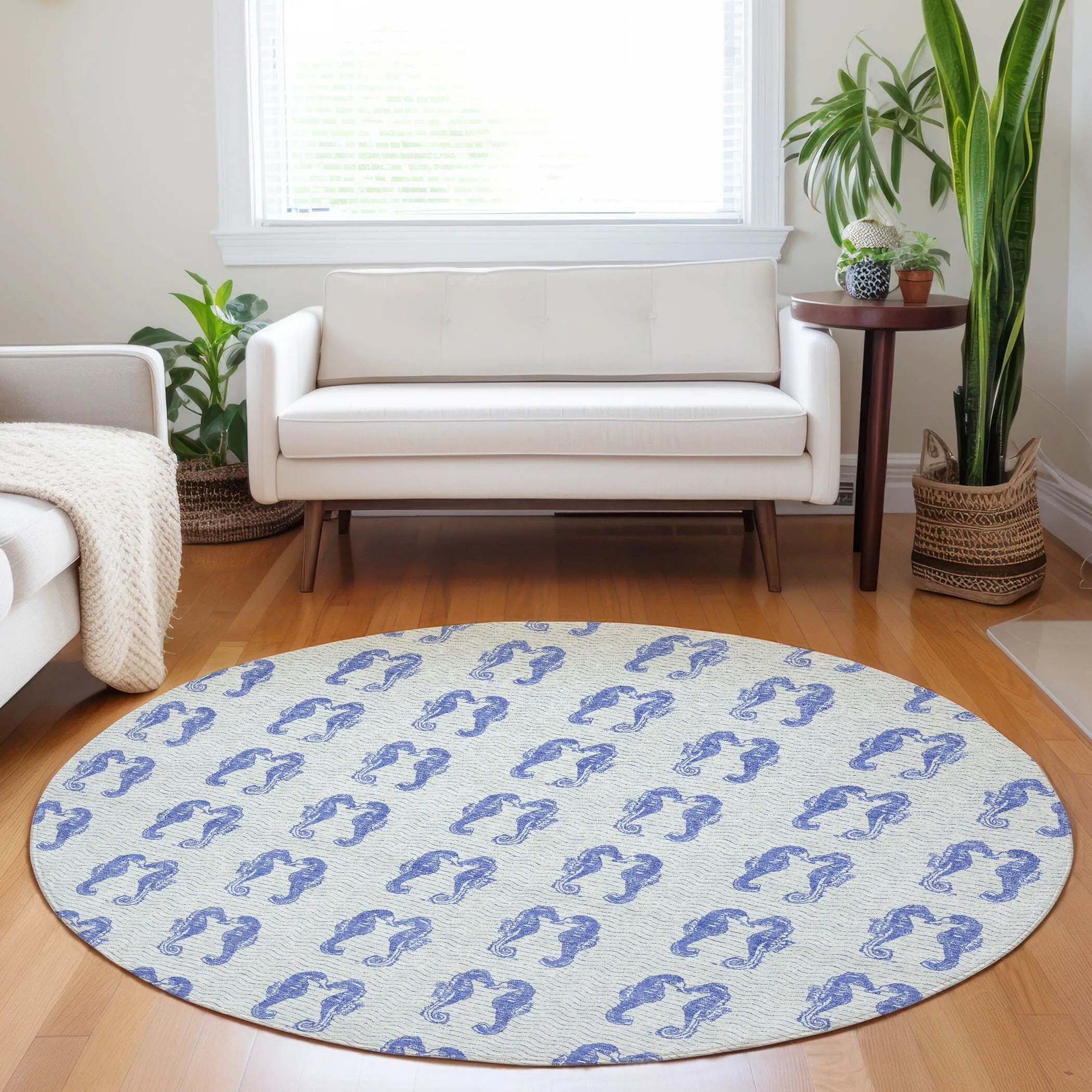 Premium Washable Super Soft Coastal Seahorse Mayfield Rug