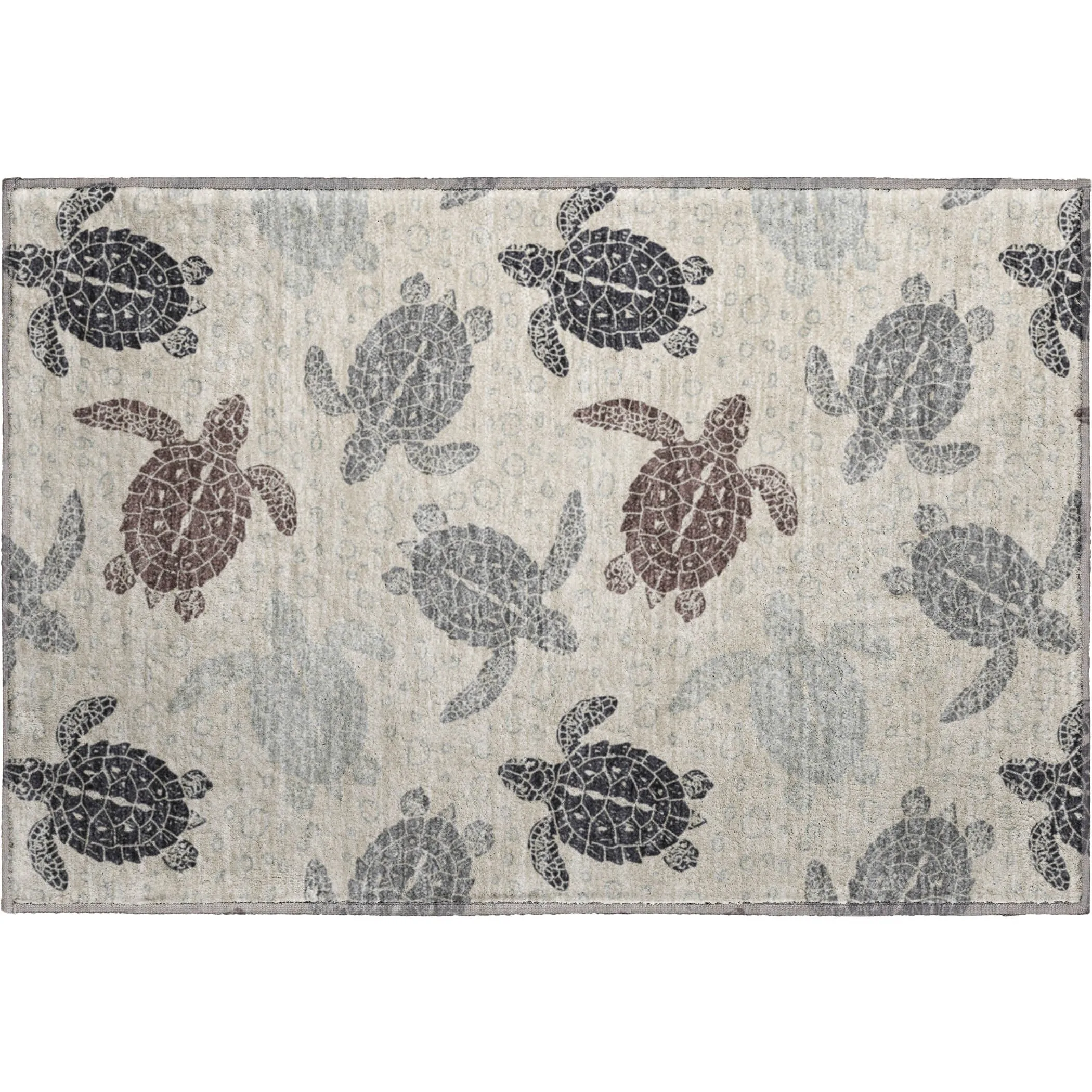 Premium Washable Super Soft Coastal Turtles Mayfield Rug