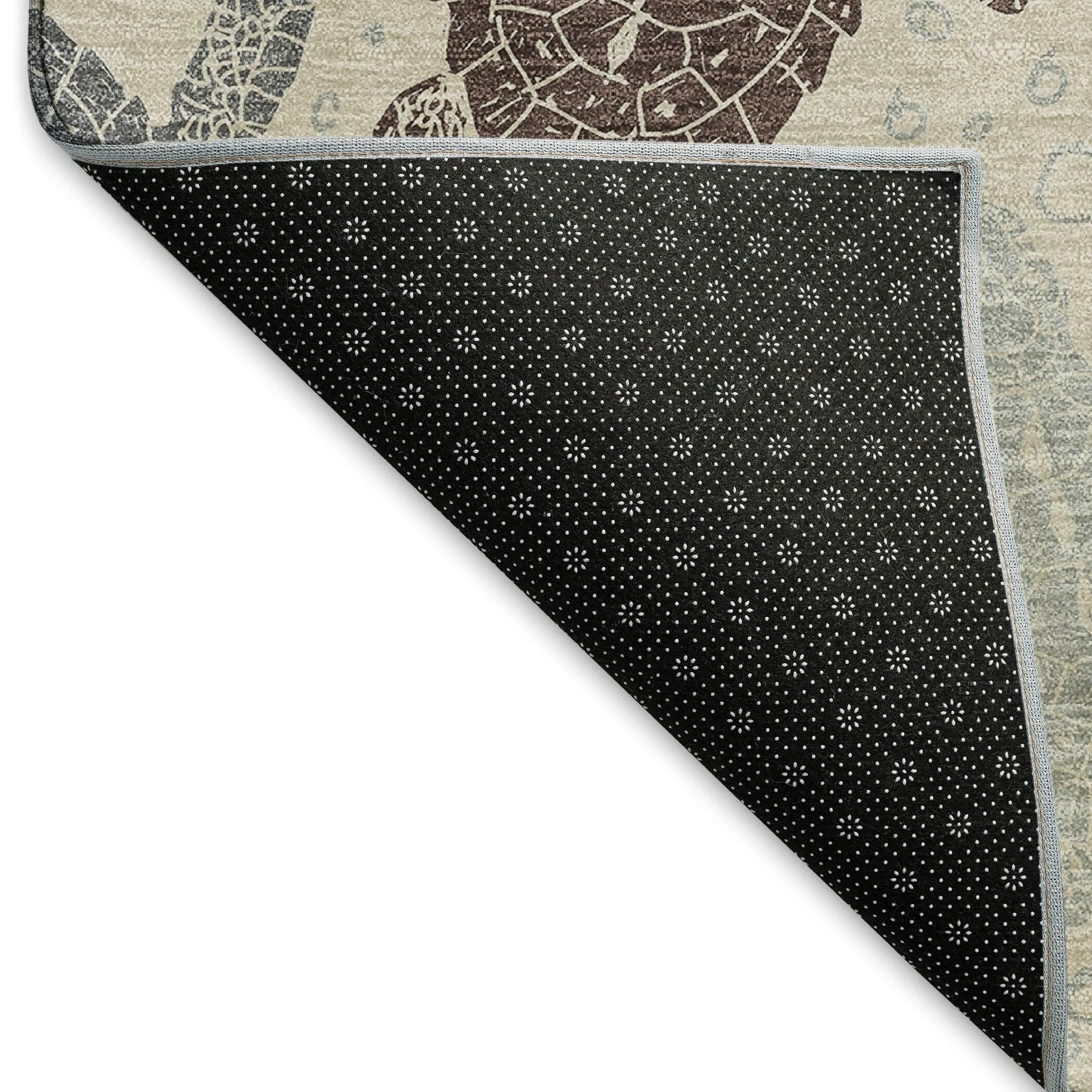 Premium Washable Super Soft Coastal Turtles Mayfield Rug