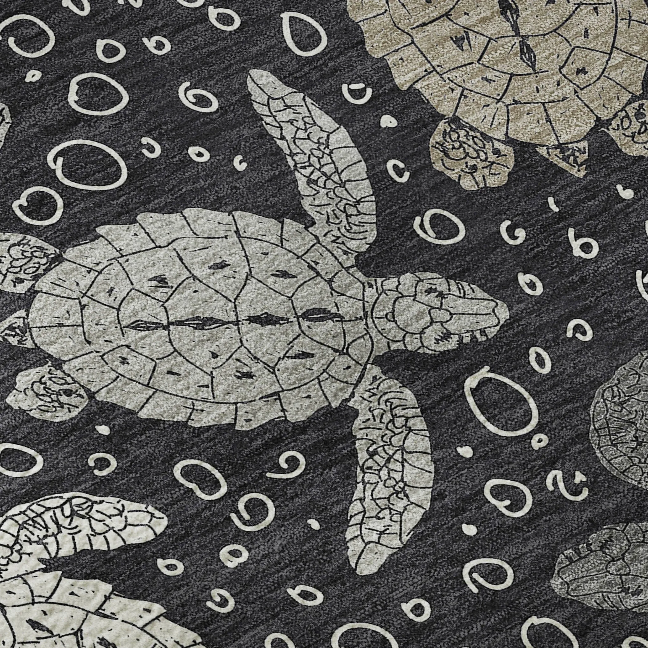Premium Washable Super Soft Coastal Turtles Mayfield Rug