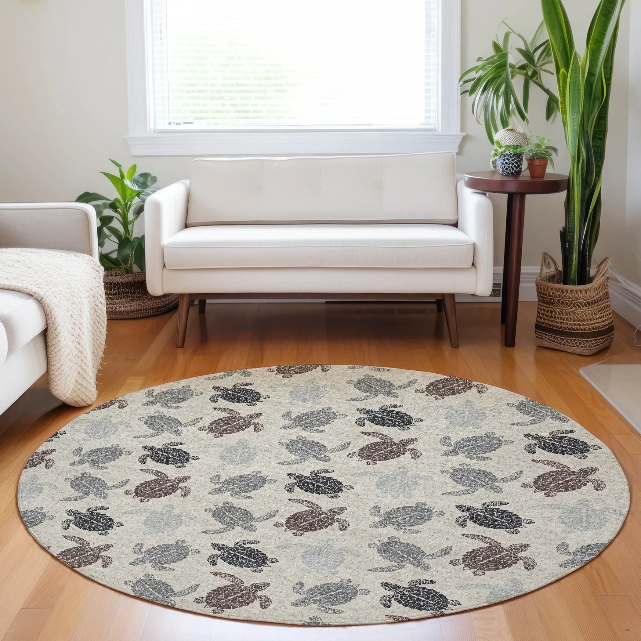 Premium Washable Super Soft Coastal Turtles Mayfield Rug